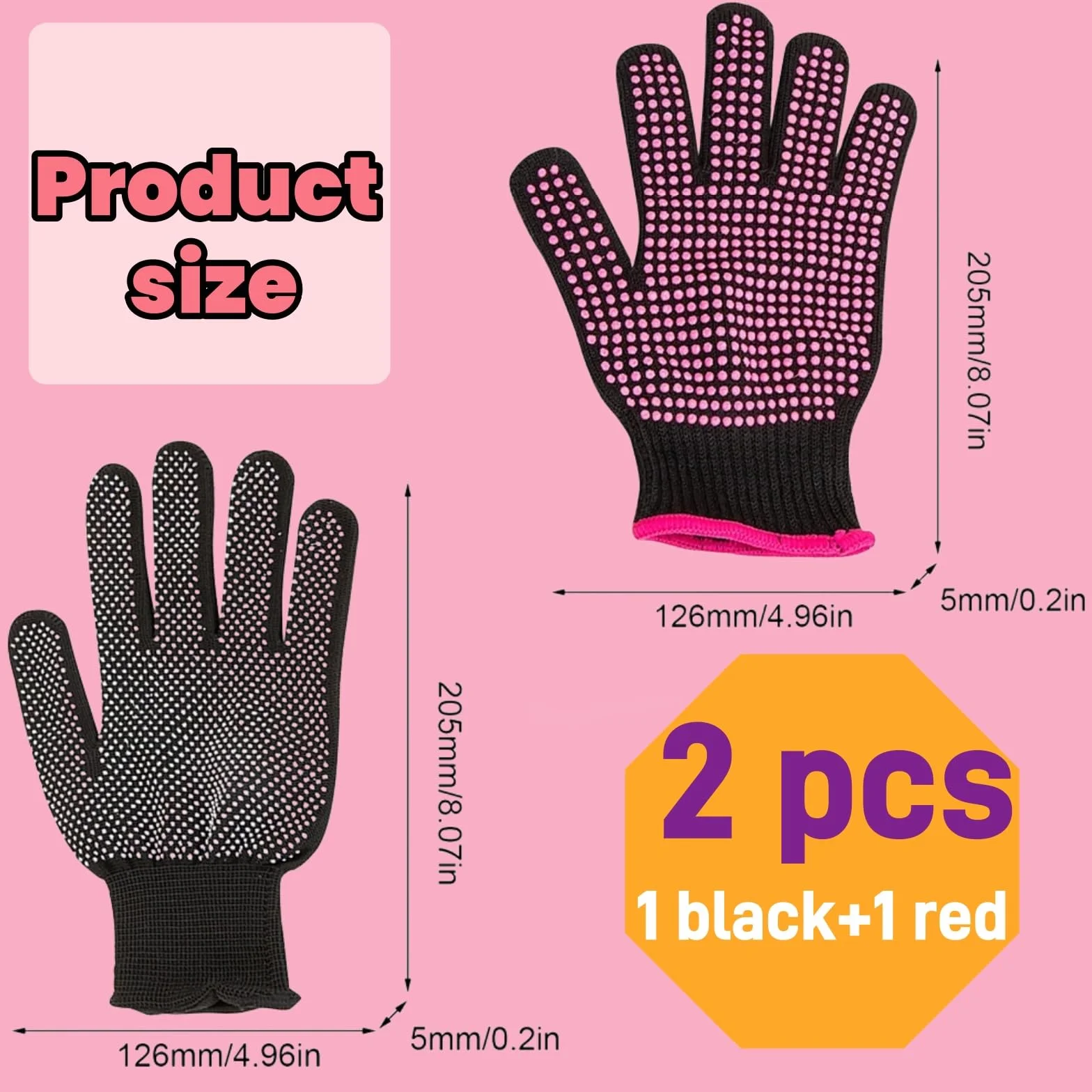 Gants Résistants à Chaleur pour Coiffure 2 Pièces Anti Chaleur Fer à Lisser Friser Cheveux
