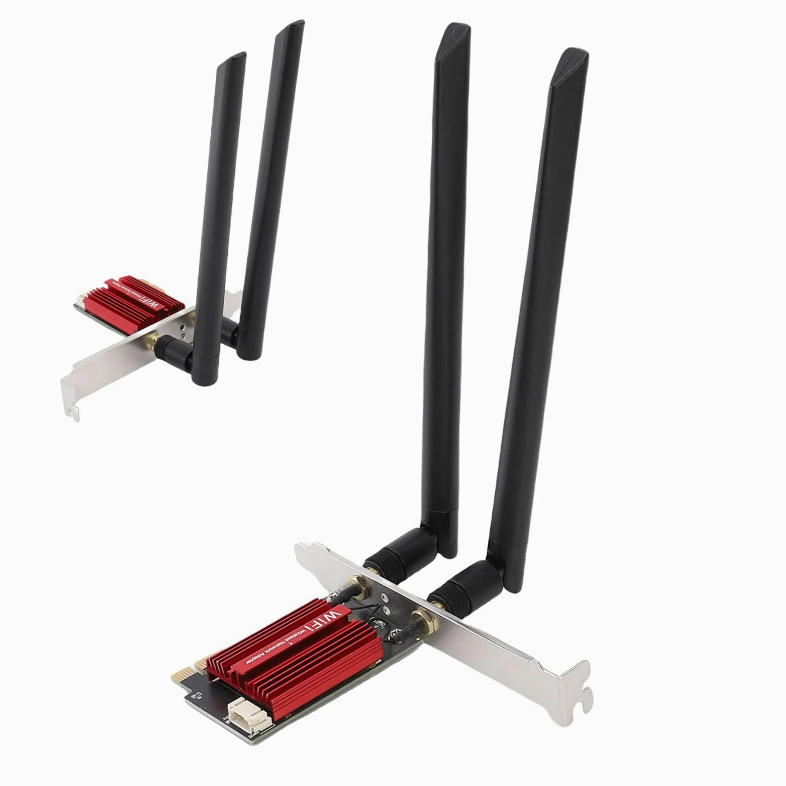 Bewinner Carte WiFi 6E PCIe 4200Mbps Adaptateur Tri-Bande 6GHz 5GHz 2.4GHz avec Bluetooth 5.2 OFDMA MU-MIMO pour Jeux et Vidéos 4K/8K Haute Performance