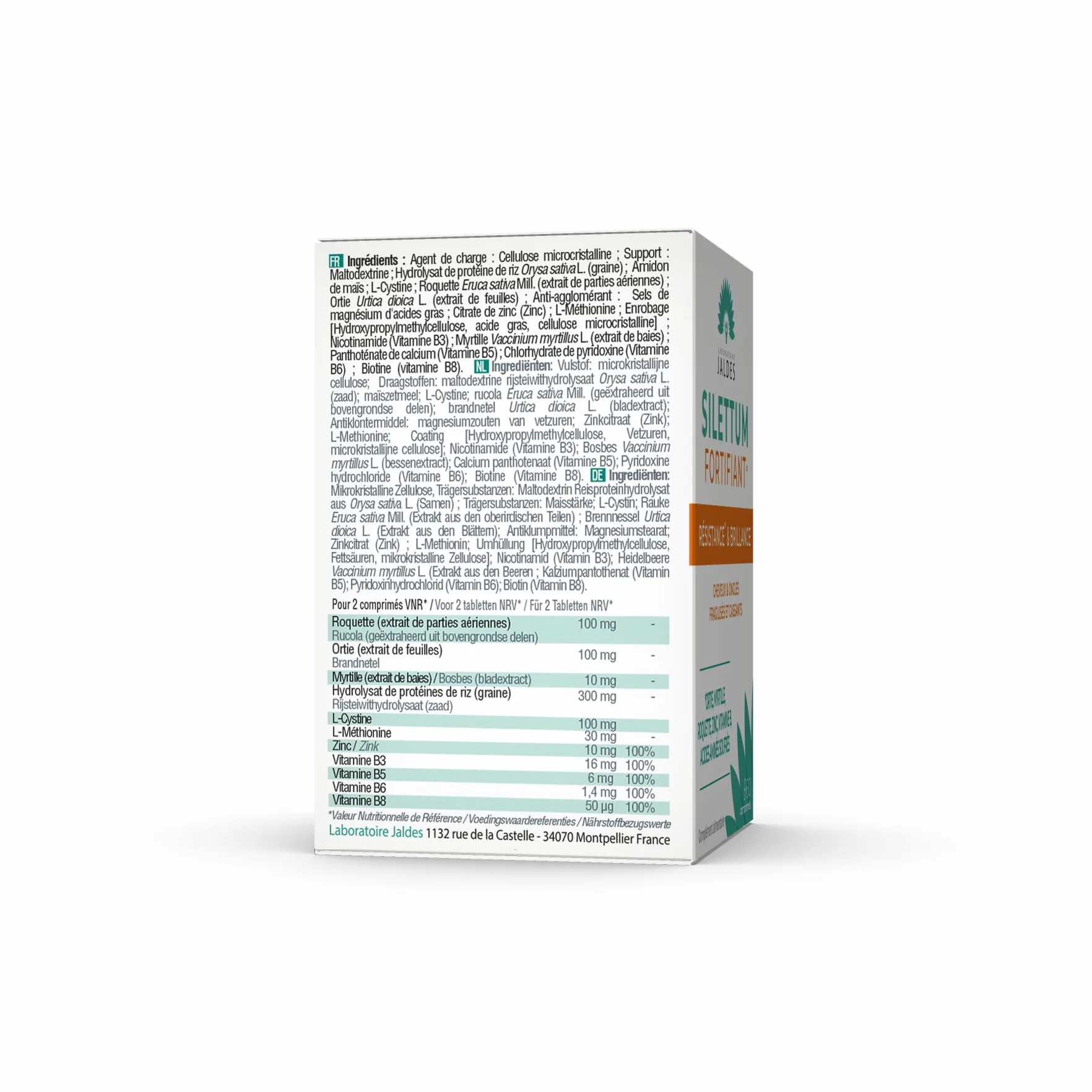 SILETTUM Fortifiant Pack Eco 180 Comprimés pour Cheveux et Ongles Forts
