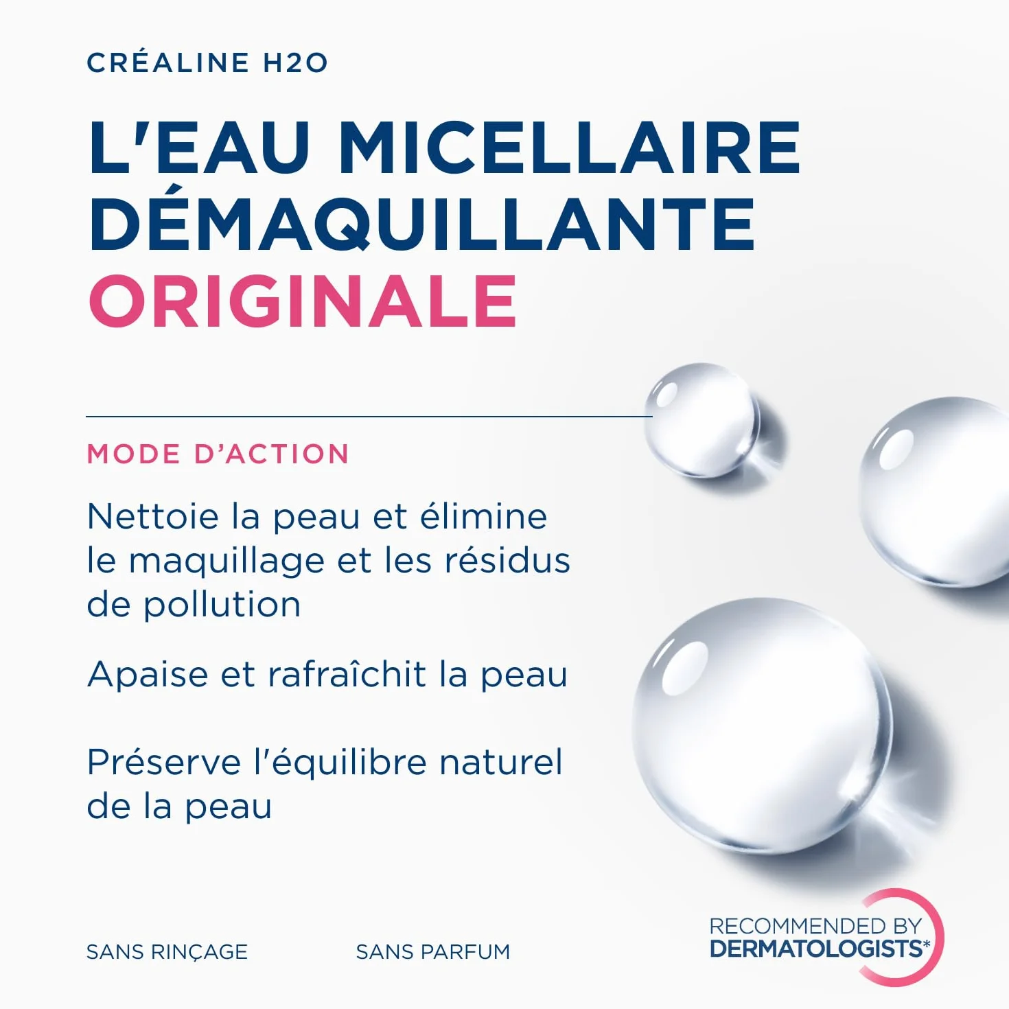 BIODERMA Créaline H2O L’eau micellaire originale nettoyante démaquillante 250 ml