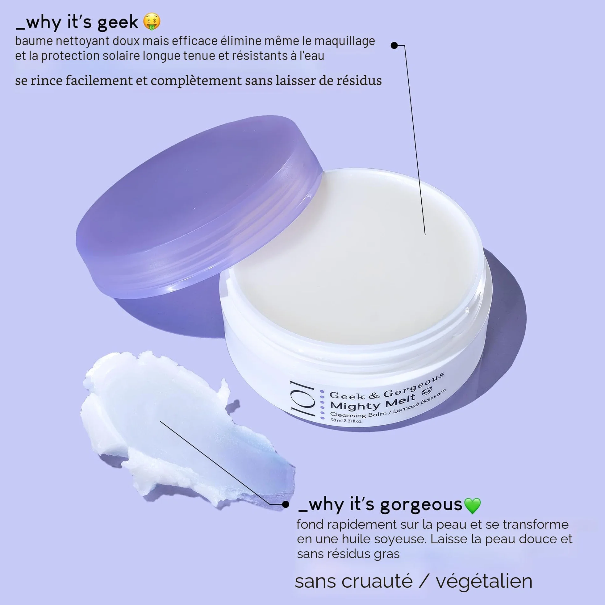 Geek & Gorgeous Mighty Melt Cleansing Balm Baume Nettoyant 98 ml