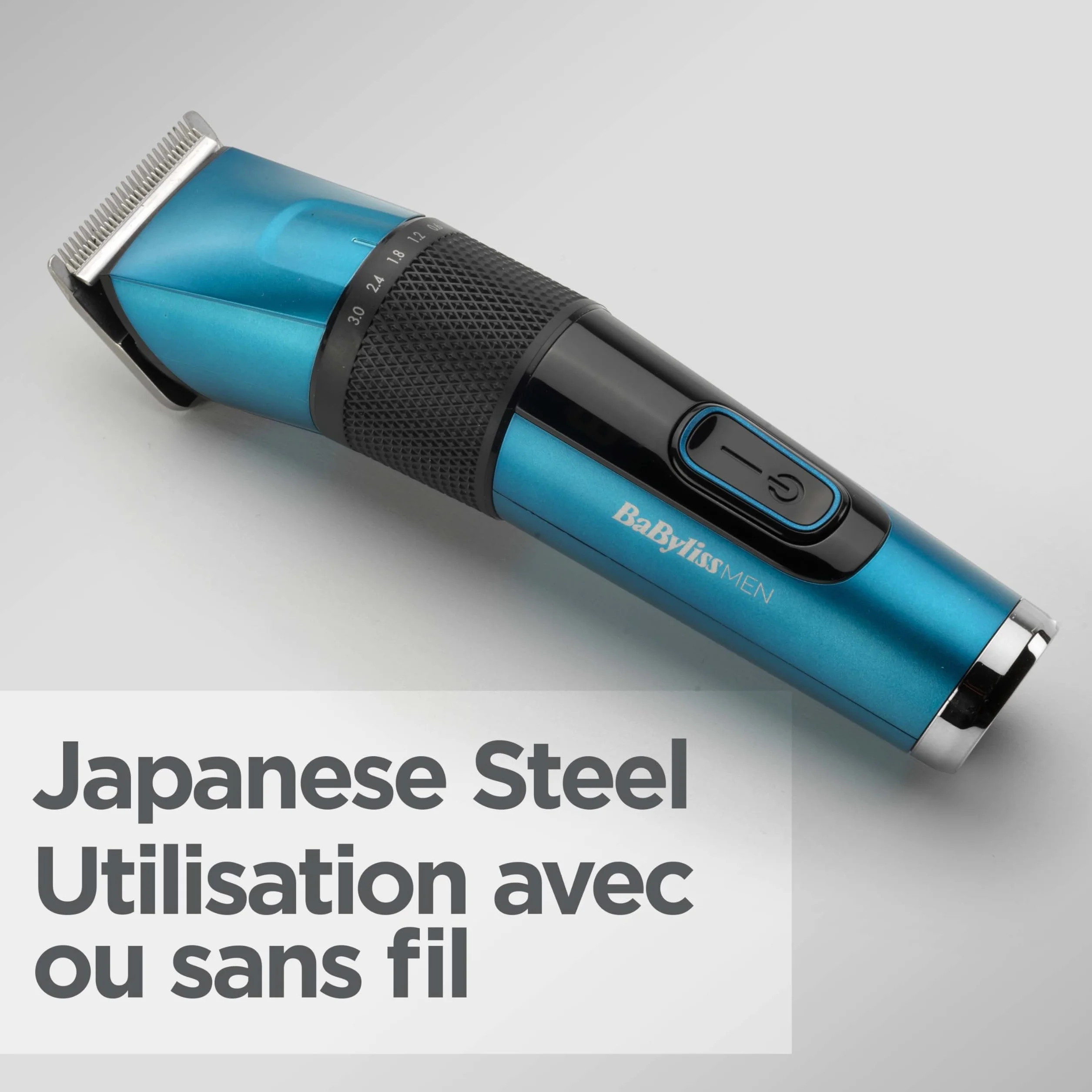 BaByliss Tondeuse cheveux lame acier japonais batterie lithium 160 min charge 3 h étui rangement rigide noir E990E