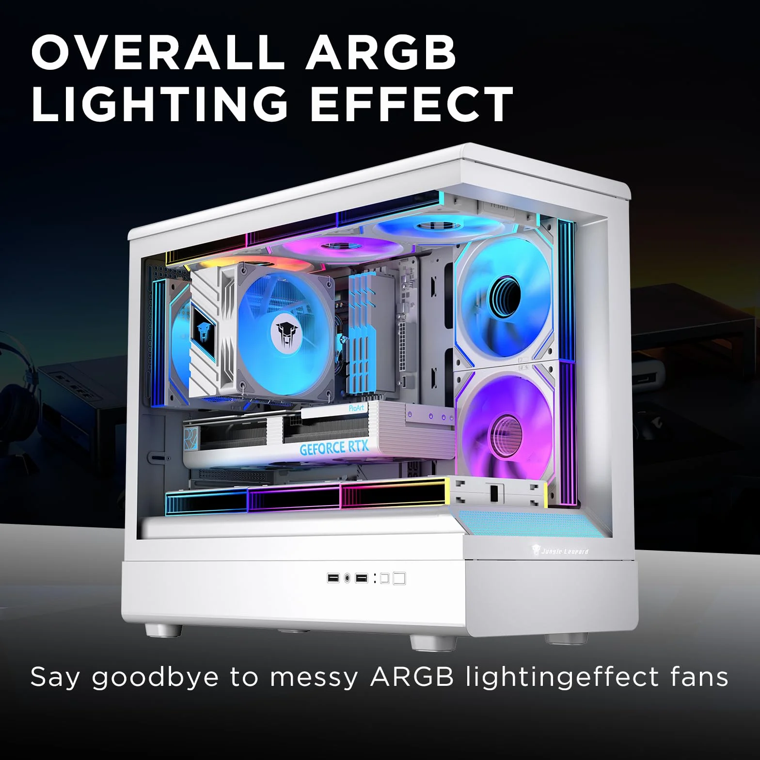 TZMRIT Interstellar-V2 Reverse Flow Daisy Chain RGB UNI Ventilateur PC 120mm 3 Pièces 68CFM Miroir infini ARGB PWM Blanc