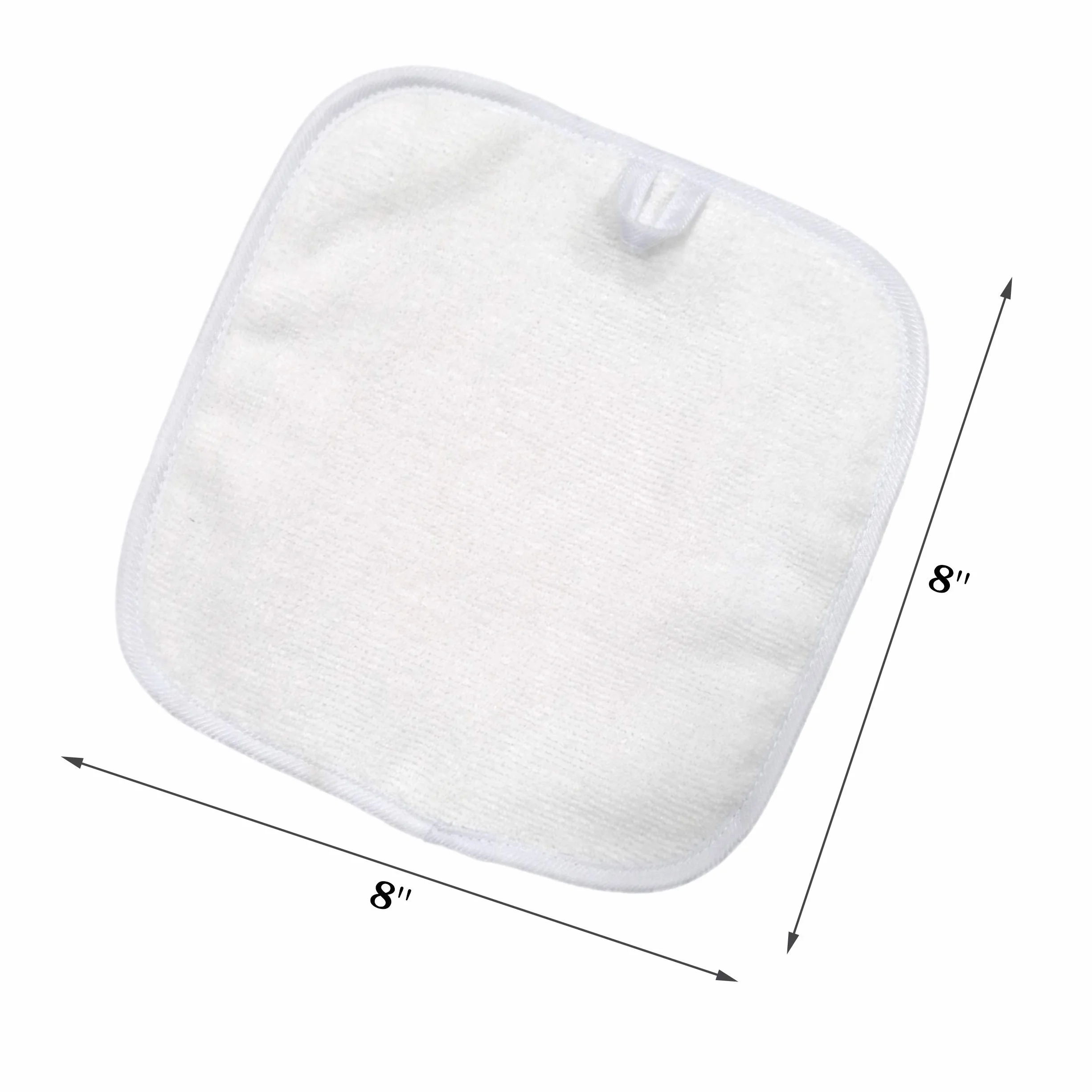 Serviettes démaquillantes microfibres 20x20 cm hypoallergéniques rose blanc Polyte