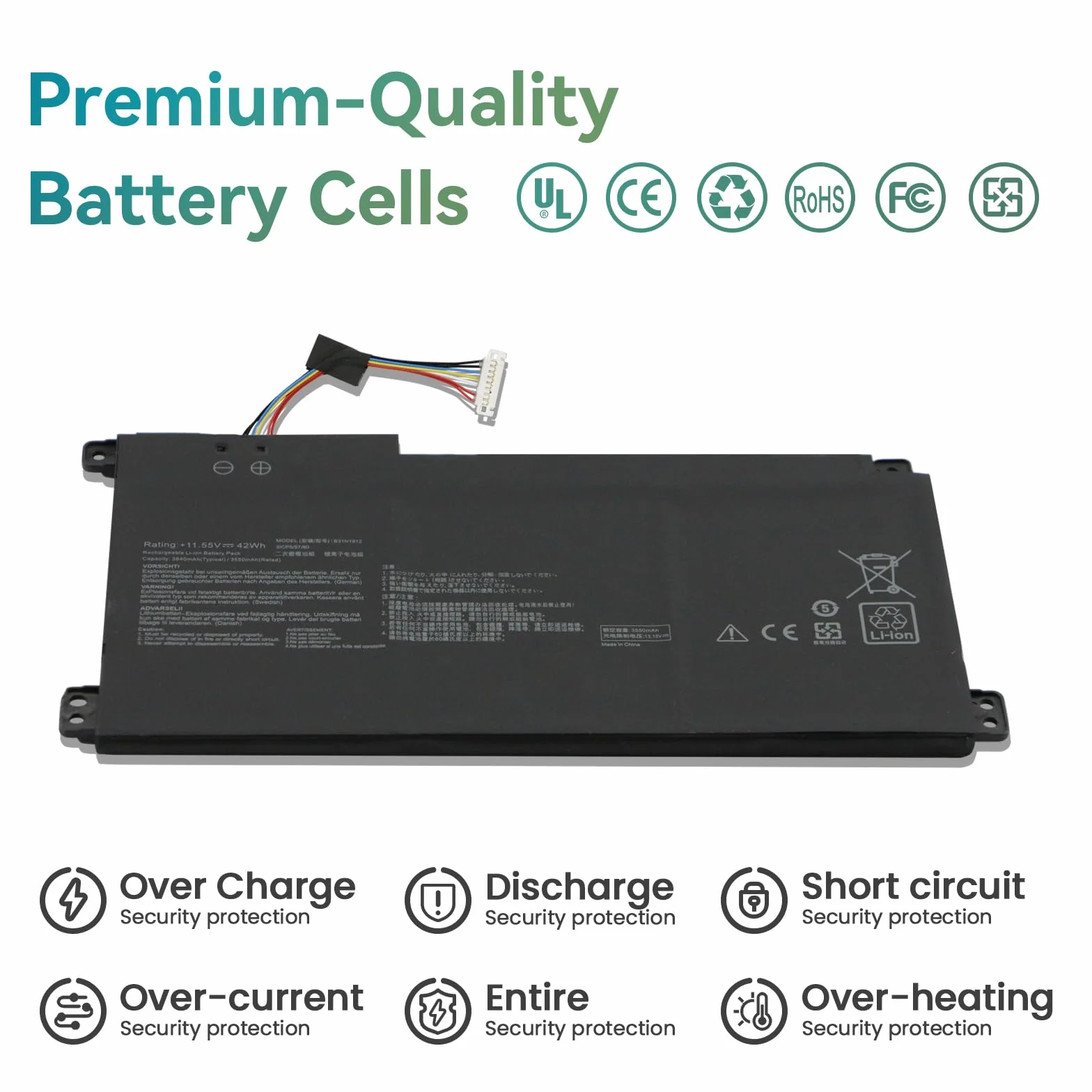 Batterie pour ASUS VivoBook E410 E510 L410 L510 Go 14 15 E410M E410MA E410K E410KA E510K E510KA E510M E510MA L410M L410MA R429M R429MA L510MA L510KA L410KA