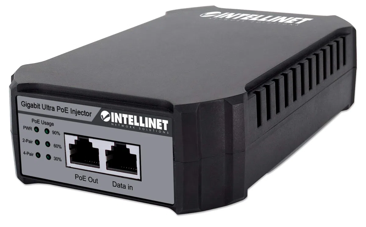 Intellinet Injecteur Gigabit Ultra PoE 1x95W, IEEE 802.3bt, IEEE 802.3at/AF, Noir, Adaptateur réseau