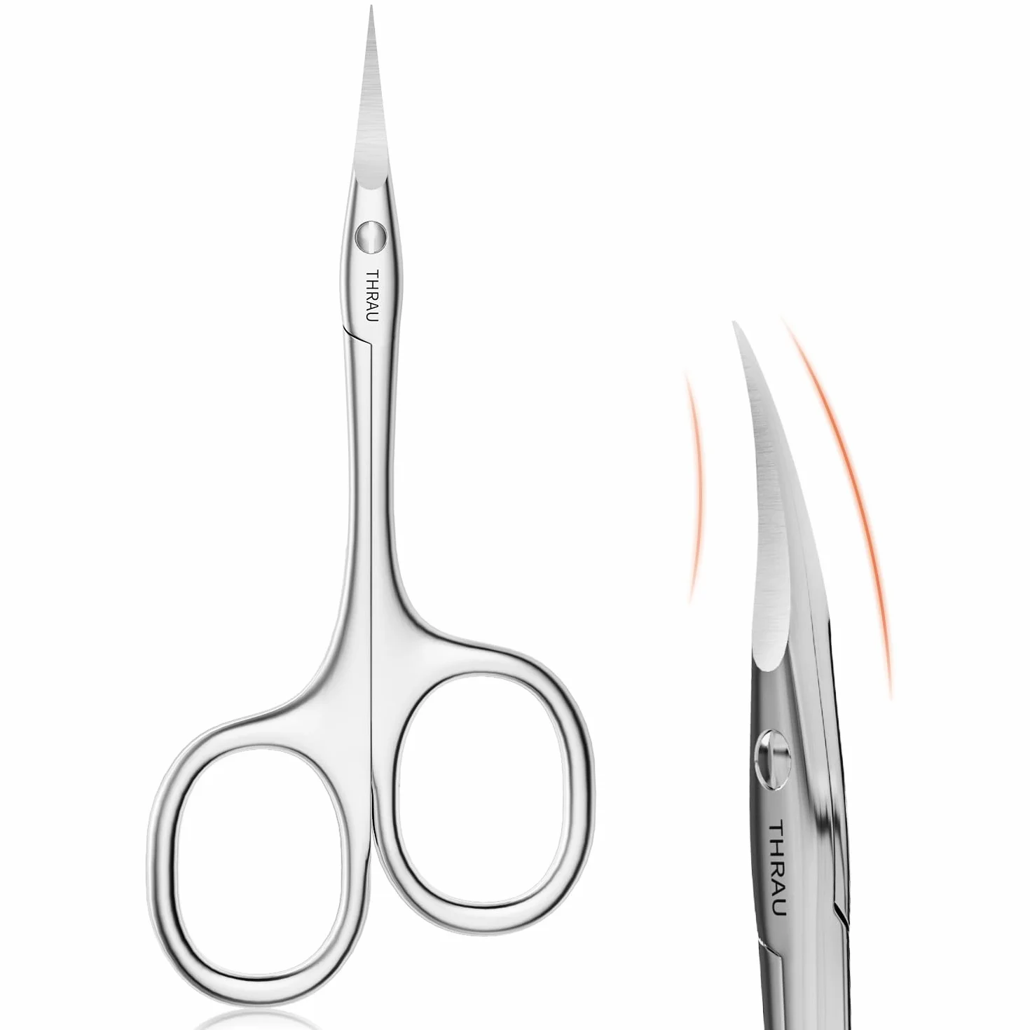 Ciseaux à Cuticules Gaucher Acier Inoxydable Chirurgical Pointe Courbée Manucure