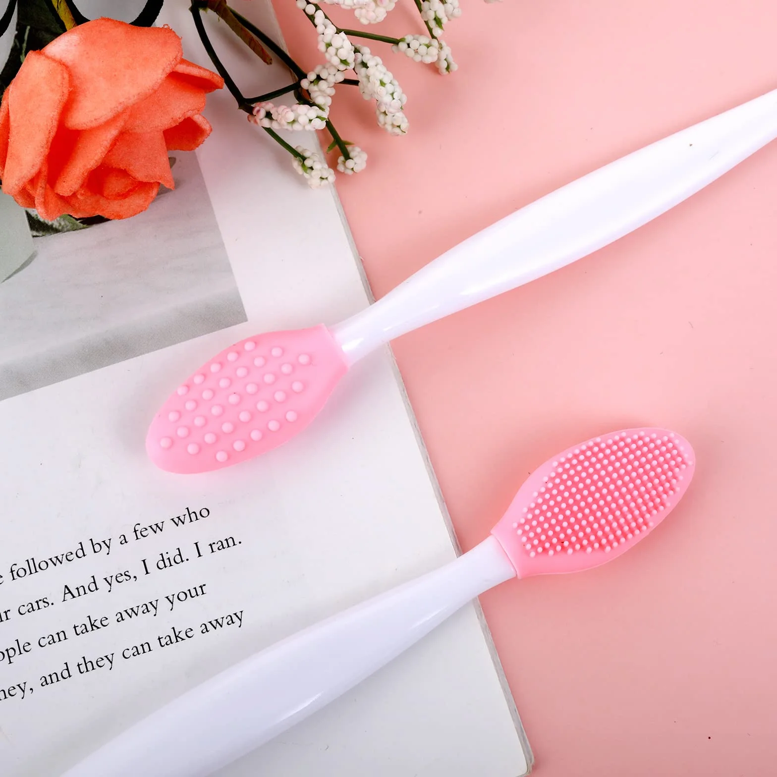 Lusofie Brosse à Lèvres Exfoliante en Silicone Double Face 12 Pièces