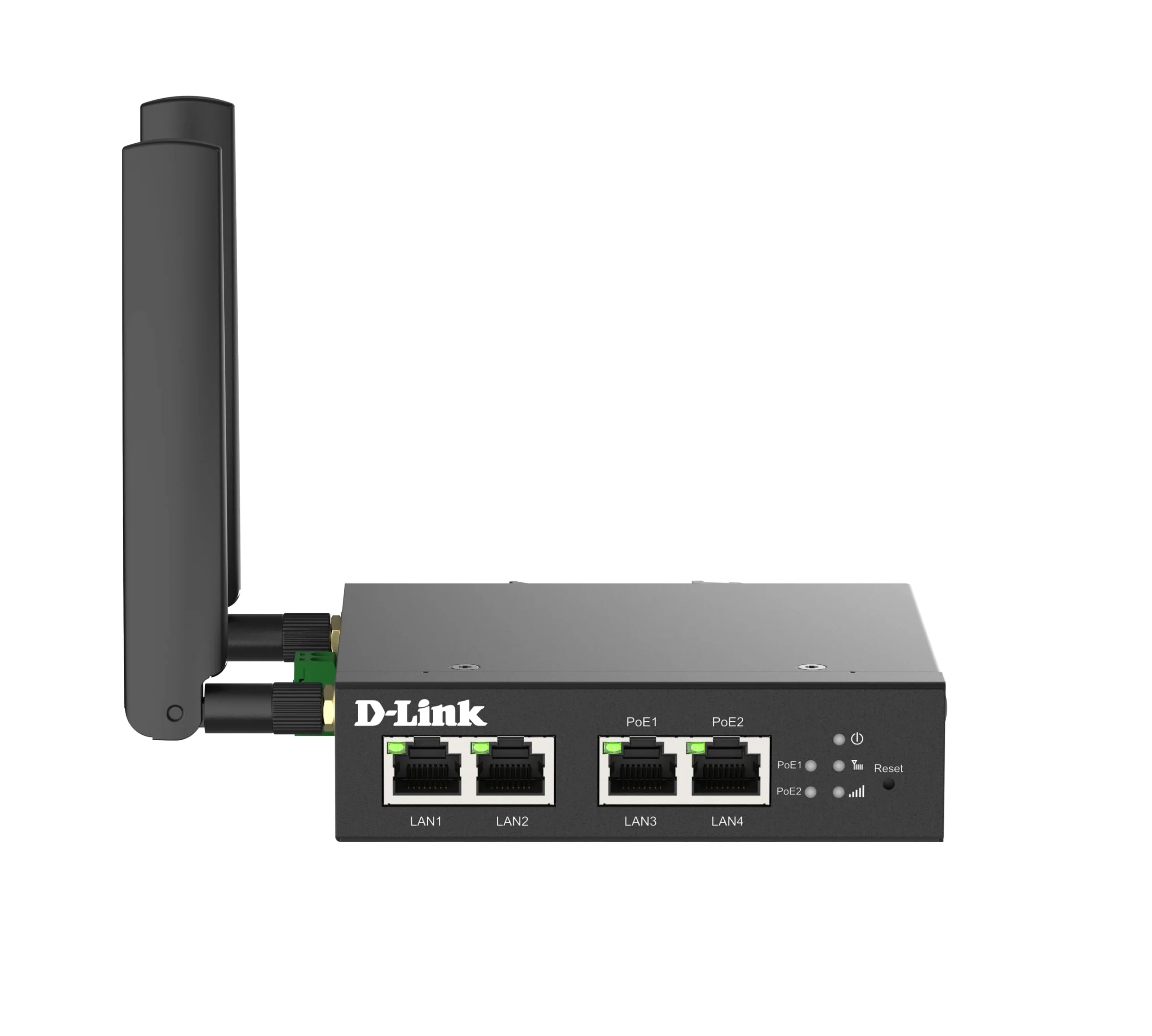 D-Link DWM-314-TP Routeur Modem PoE Multi-Connect 4G | LTE Cat.4 Industriel, Ports PoE+ Doubles, Switch Ethernet 4 Ports, Sécurité VPN, Résistance Température & Humidité, Montage DIN-Rail