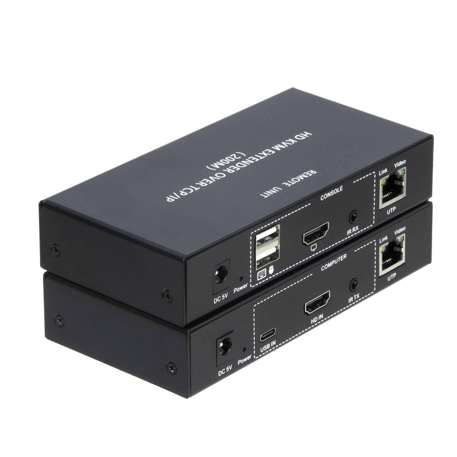 Câble réseau KVM HD 200 m TCP/IP CAT5E/6 Câble réseau 1080p HDMI/DVI Transmission Plug and Play TCP/IP Contrôle multi-appareils Prend en charge un vers un et un à plusieurs