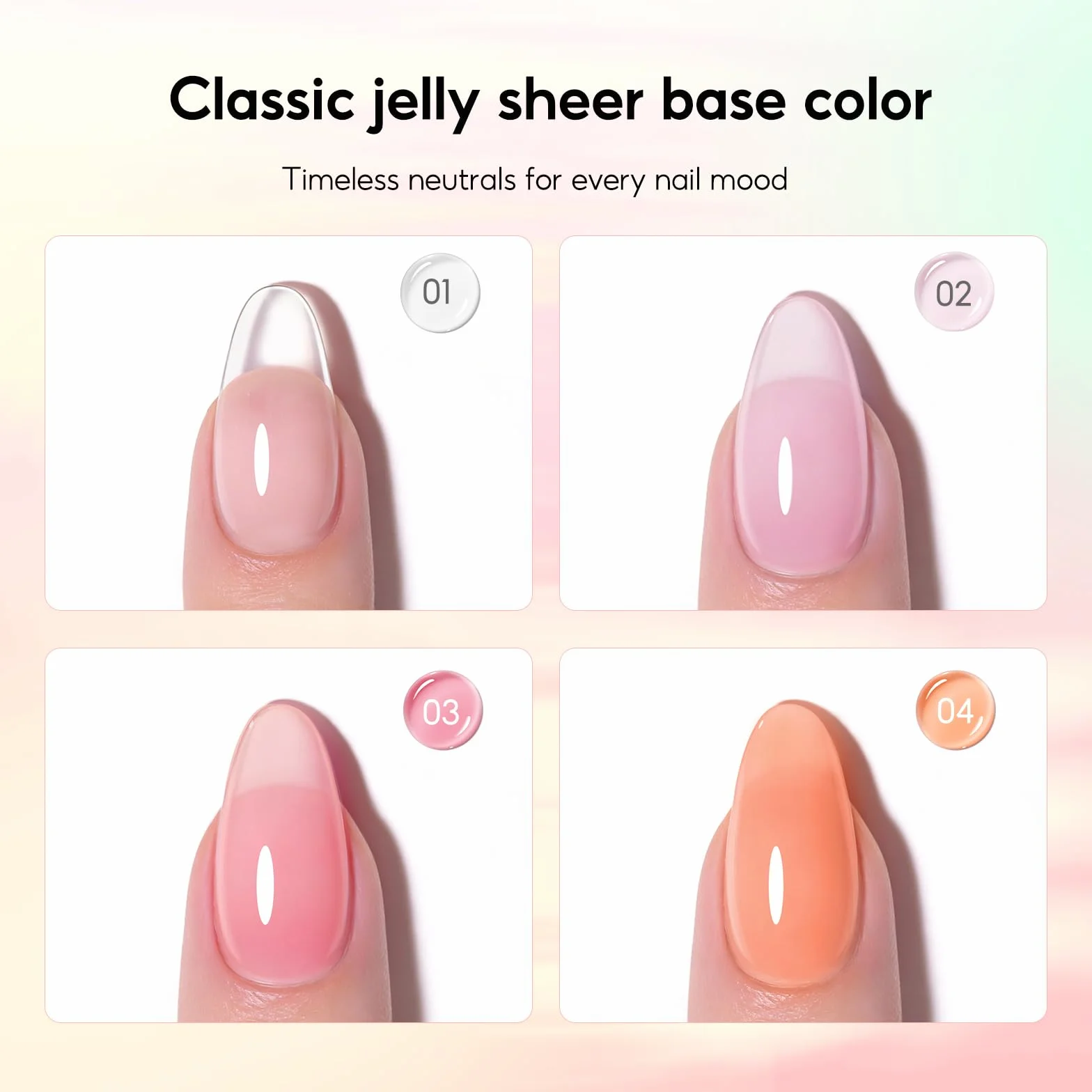 COSCELIA Poly Nail Gel Kit UV Complet, 4 Couleurs Extension Gel Art Set avec Lampe, Base & Top Coat, Faux Ongles 10ml