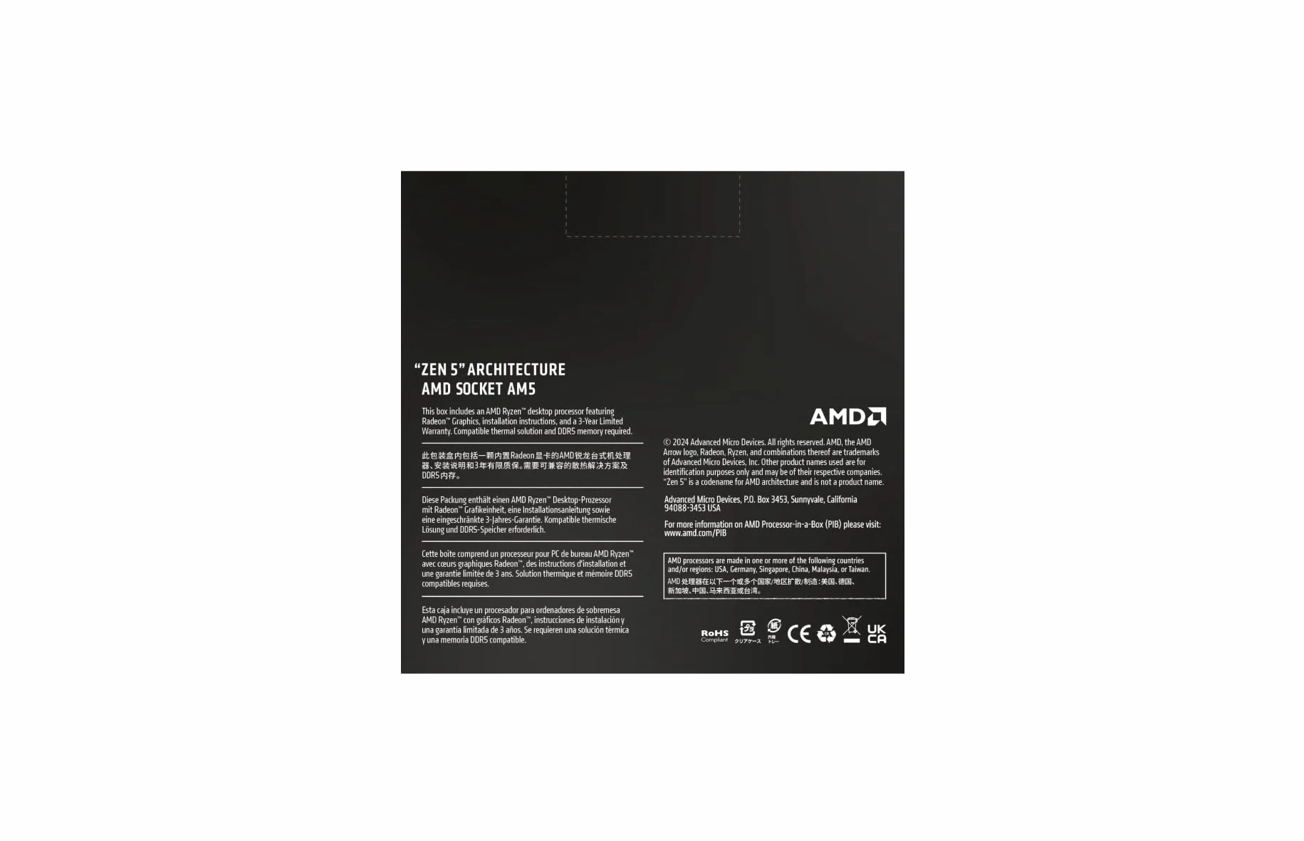 AMD Ryzen 9 9950X Processeur 16 Coeurs 32 Threads 5.7 GHz Socket AM5