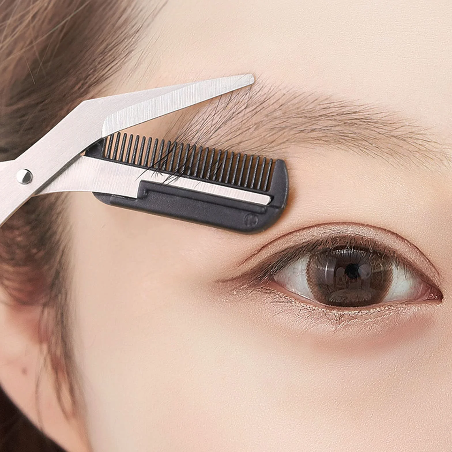 Ciseaux à Sourcils Homme avec Peigne, Taille Soins Noir