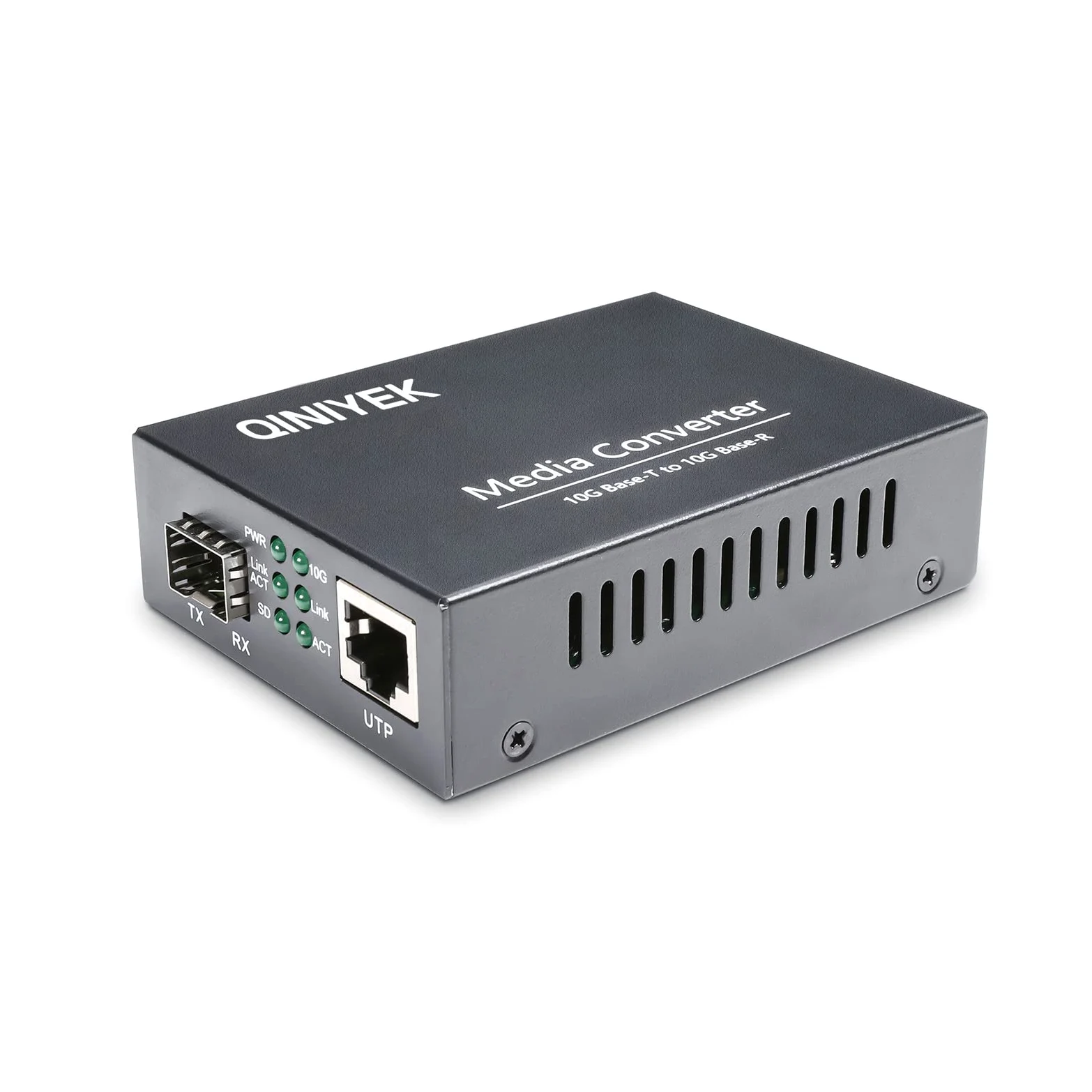 10Gb Ethernet Fiber Media Converter, 10G Fiber Ethernet Converter with 1 x RJ45 10GbE Port to 1 x 10GbE SFP+ Port