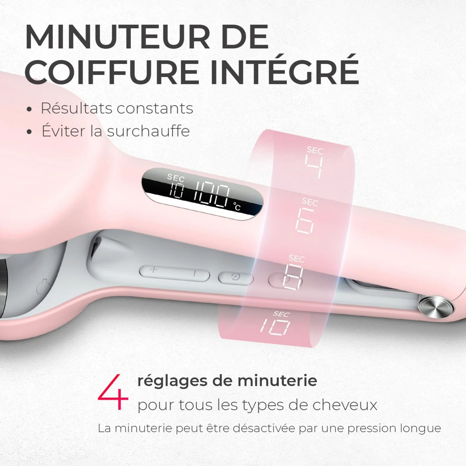TYMO ROVY Boucleur à Cheveux 32mm Fers à Onduler Grandes Boucles 4 Températures Réglables Affichage LED Anti-brûlure