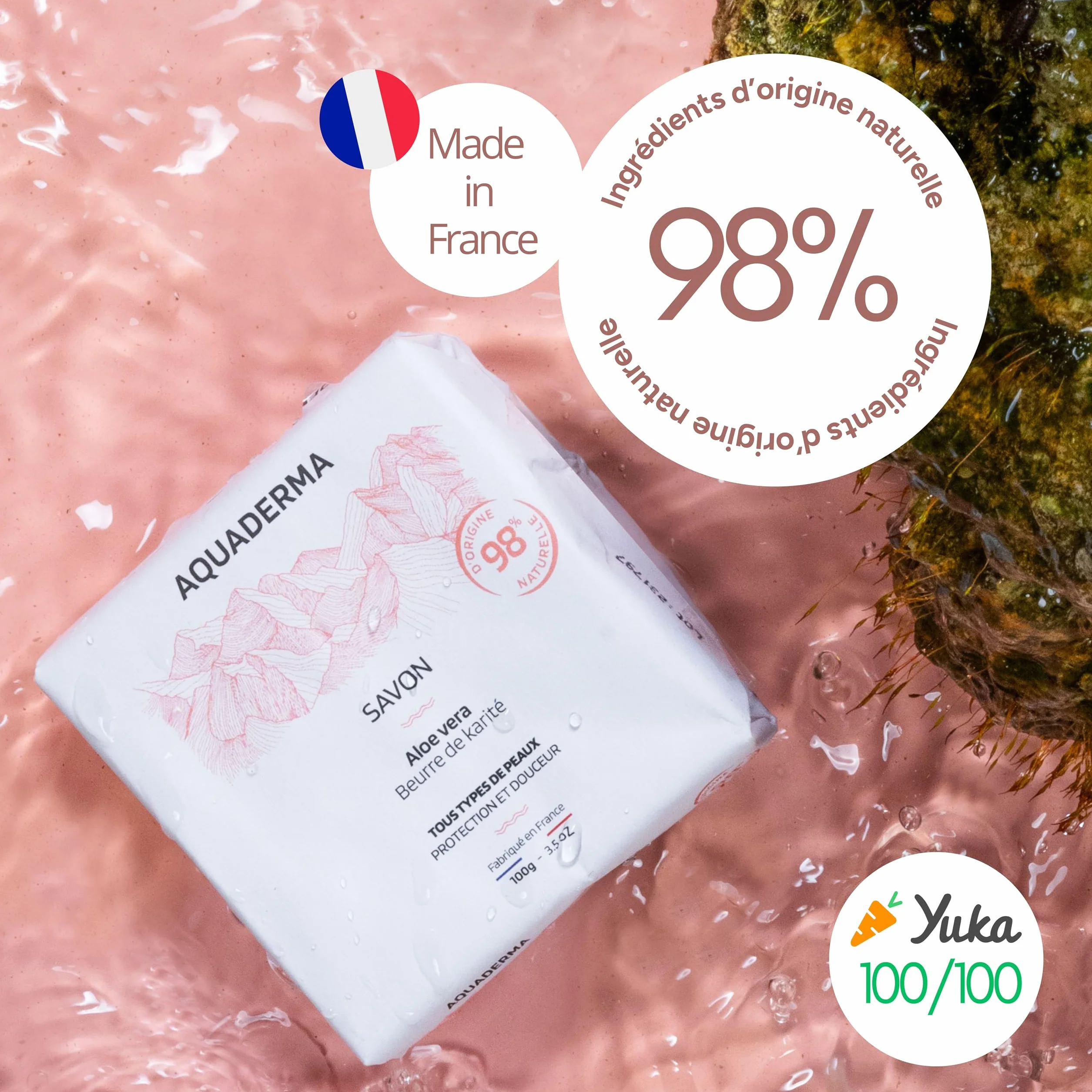 Savon Solide Beurre de Karité & Aloe Vera BIO 100g 98% Origine Naturelle Made in France Protection Douceur