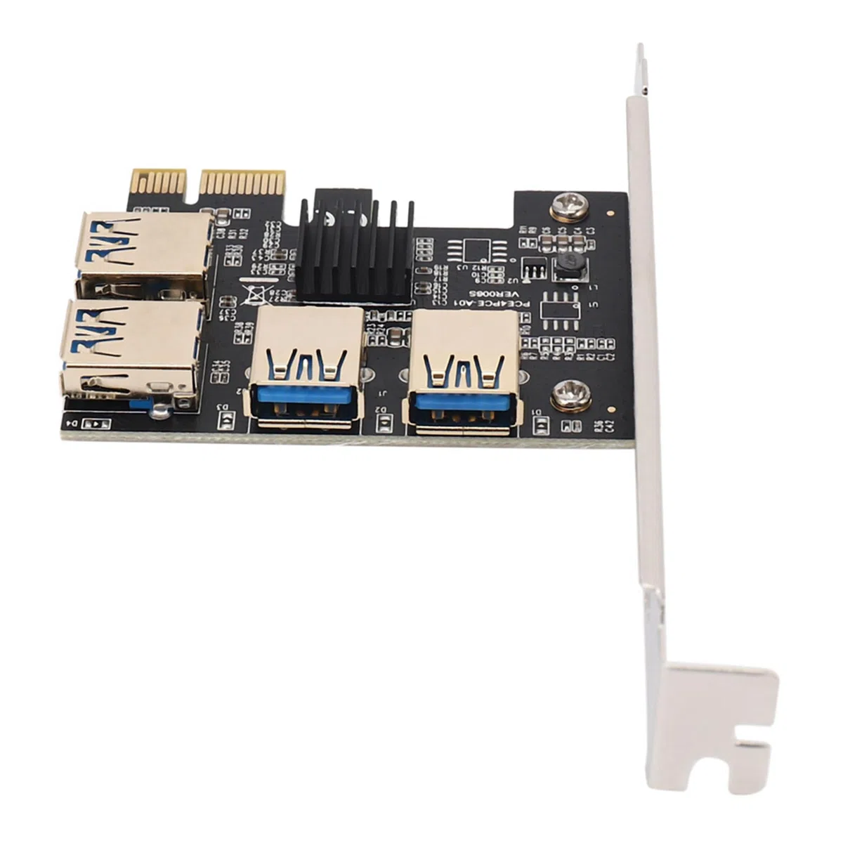 10X Nouveau 4 Ports PCIe Carte D'Adaptation Riser PCI-E 1X A 4 USB 3.0 PCI-E Rabbet GPU Riser Extendeur ETH Externe Fente Multiplicateur
