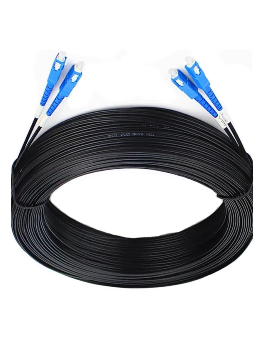 Câble de raccordement à Fibre Optique d'intérieur à 2 cœurs, Mode SC UPC, Longueur 250 m/300 m, 1310 nm-1550 nm(Black,300M)