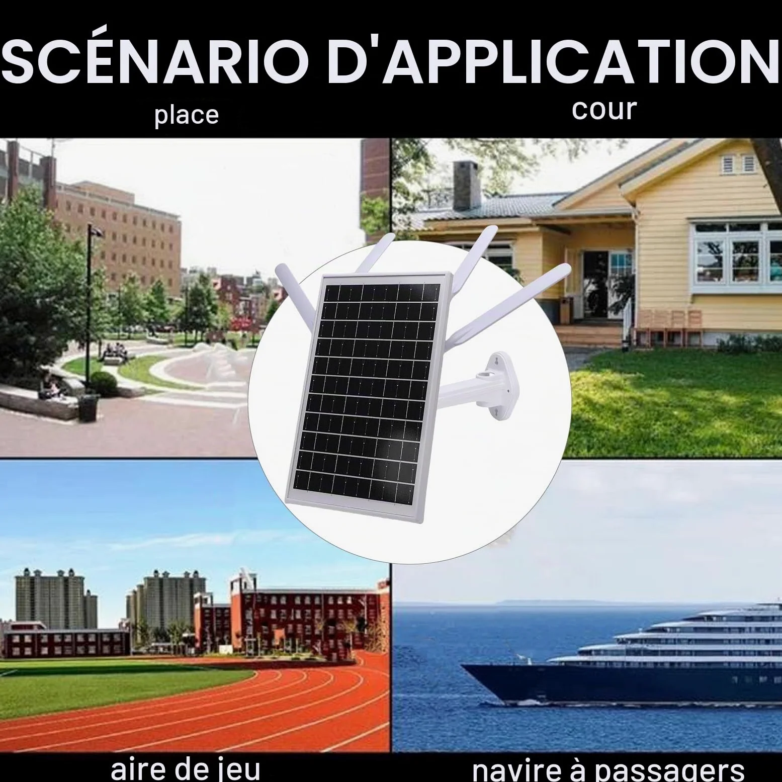 TOPINCN Routeur 4G Extérieur Solaire, Routeur Solaire 12W Router 4G LTE Modem Extérieur Extérieur Extension WiFi avec Une Fente de Carte SIM, Routeur WiFi (Antennes Noires)