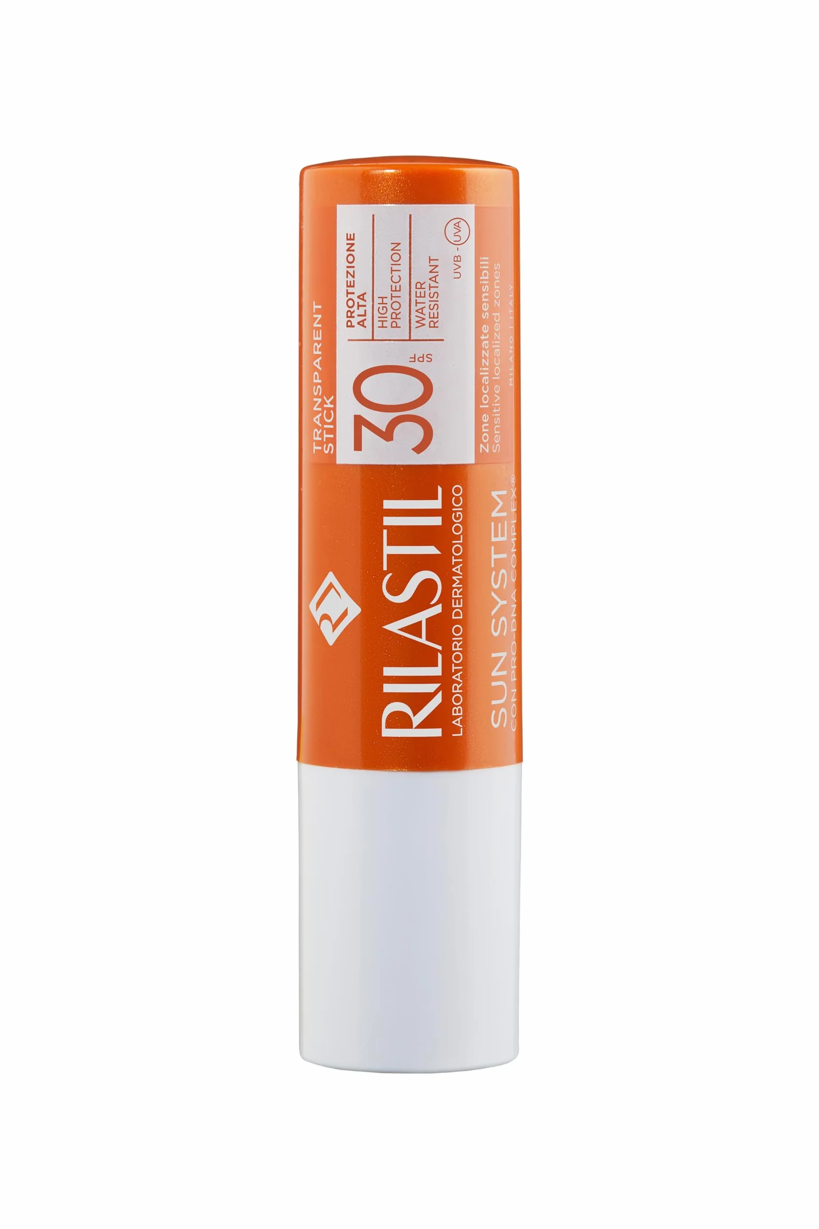 Rilastil Sun System Stick Solaire Transparent SPF 30 Haute Protection Résistant à l'Eau 4,5 ml