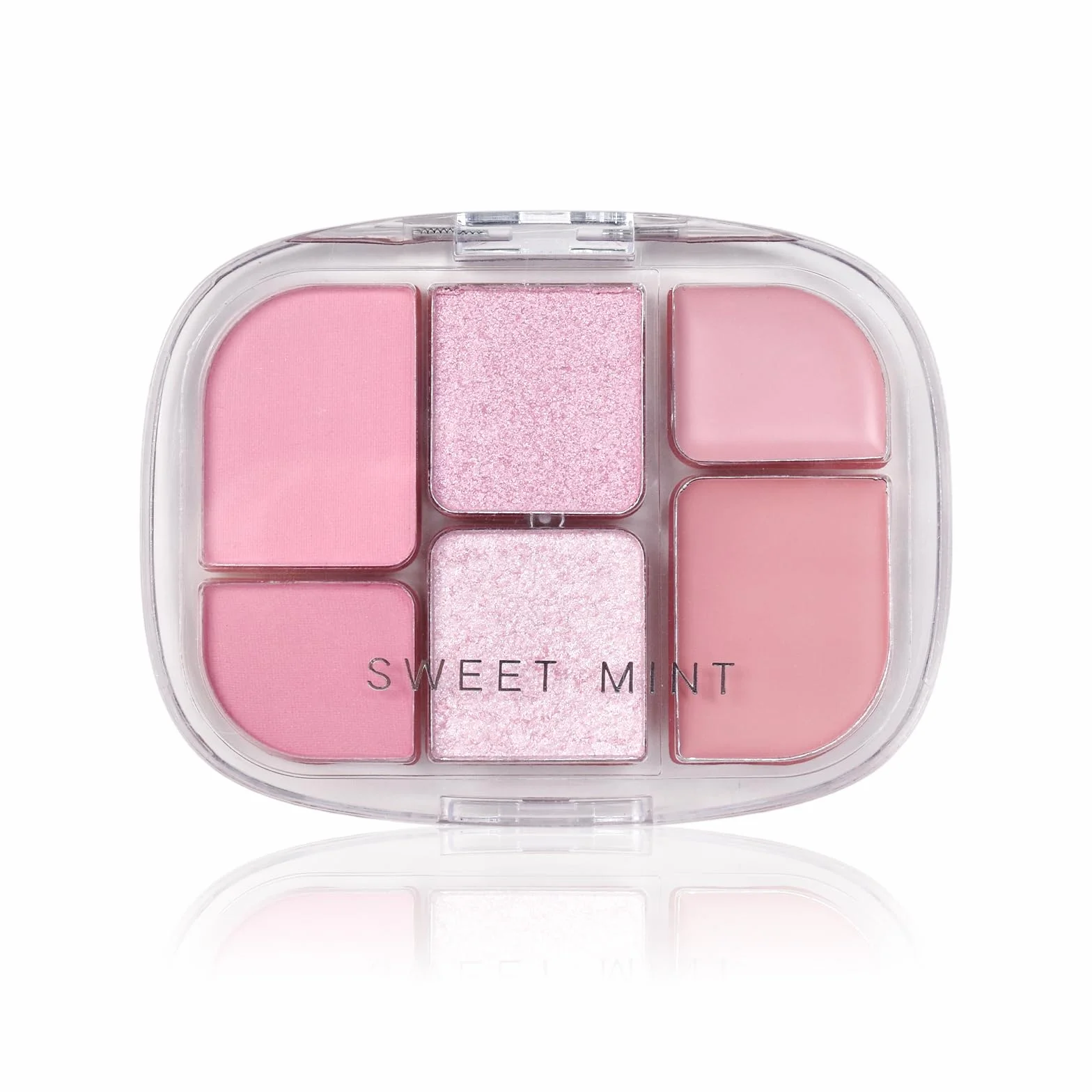 Palette de Fards à Paupières Rose 6 Couleurs, Teintes Pailletées et Mattes Hautement Pigmentées