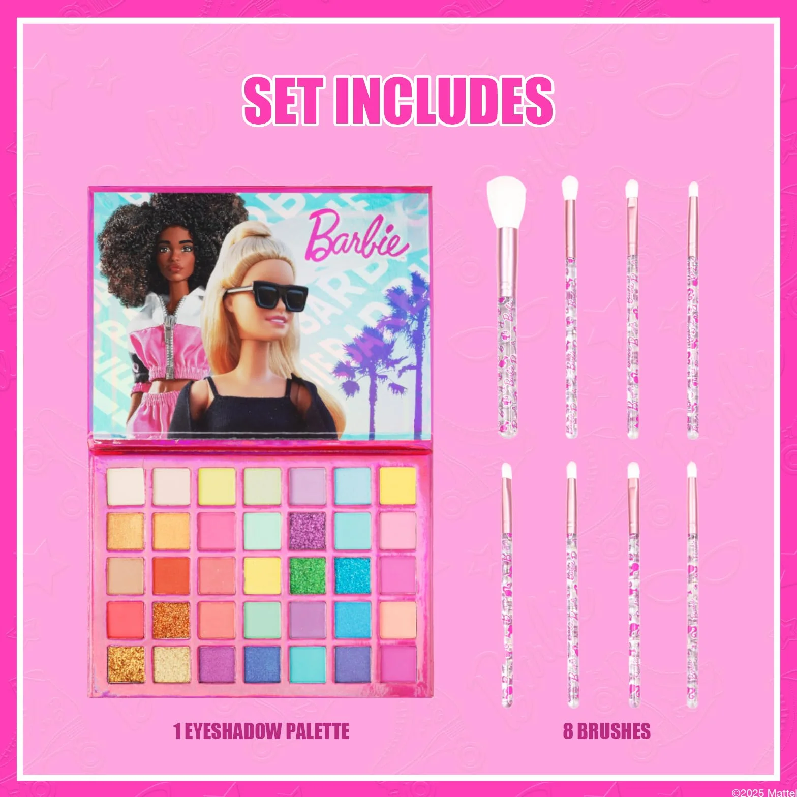 Barbie Palette Fards à Paupières 35 Couleurs avec 8 Pinceaux