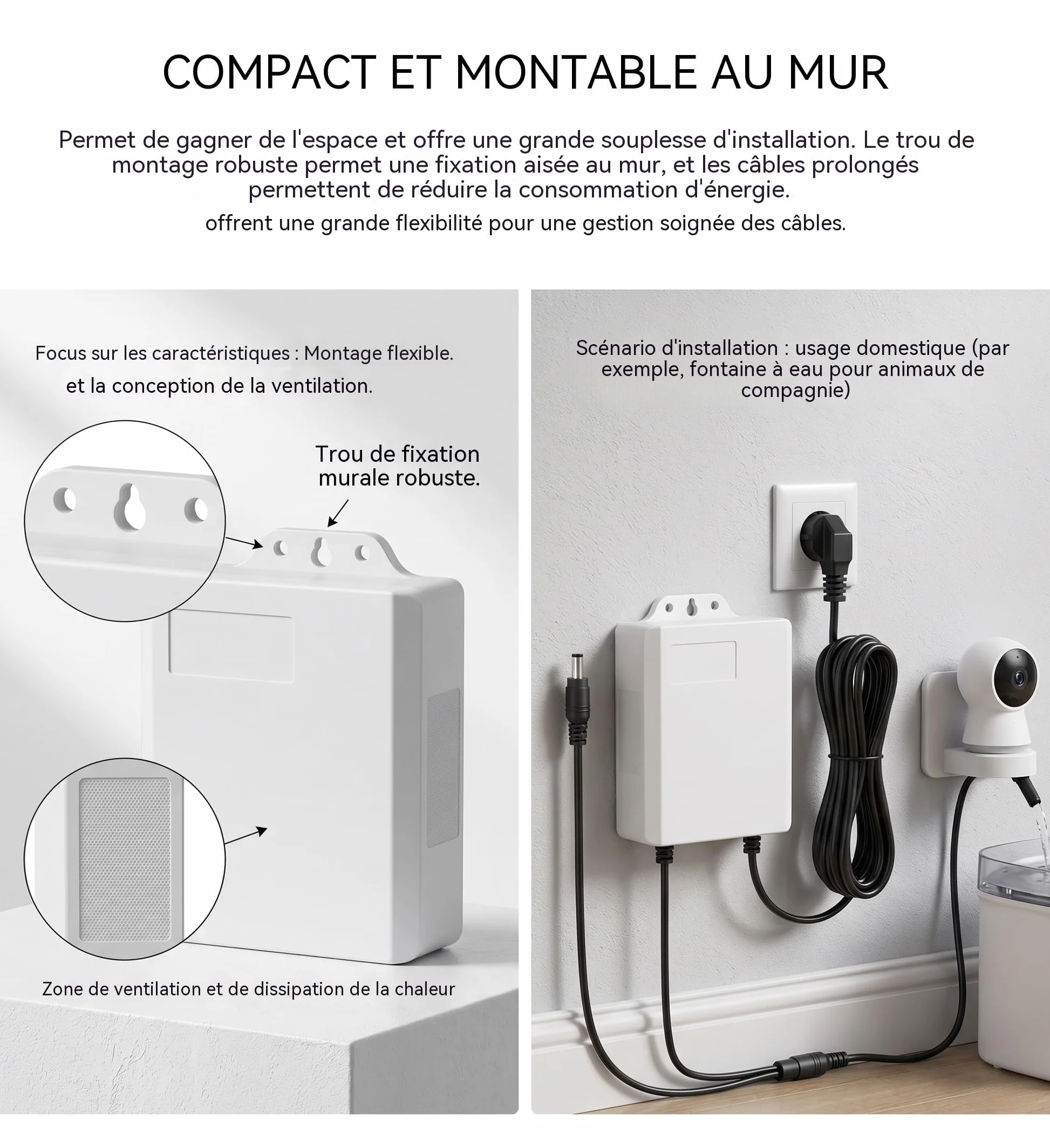 UPS 12V 2A Mini Onduleur Alimentation de Secours sans Interruption Batterie Intégrée 3600 mAh Prise DC 5.5x2.1mm