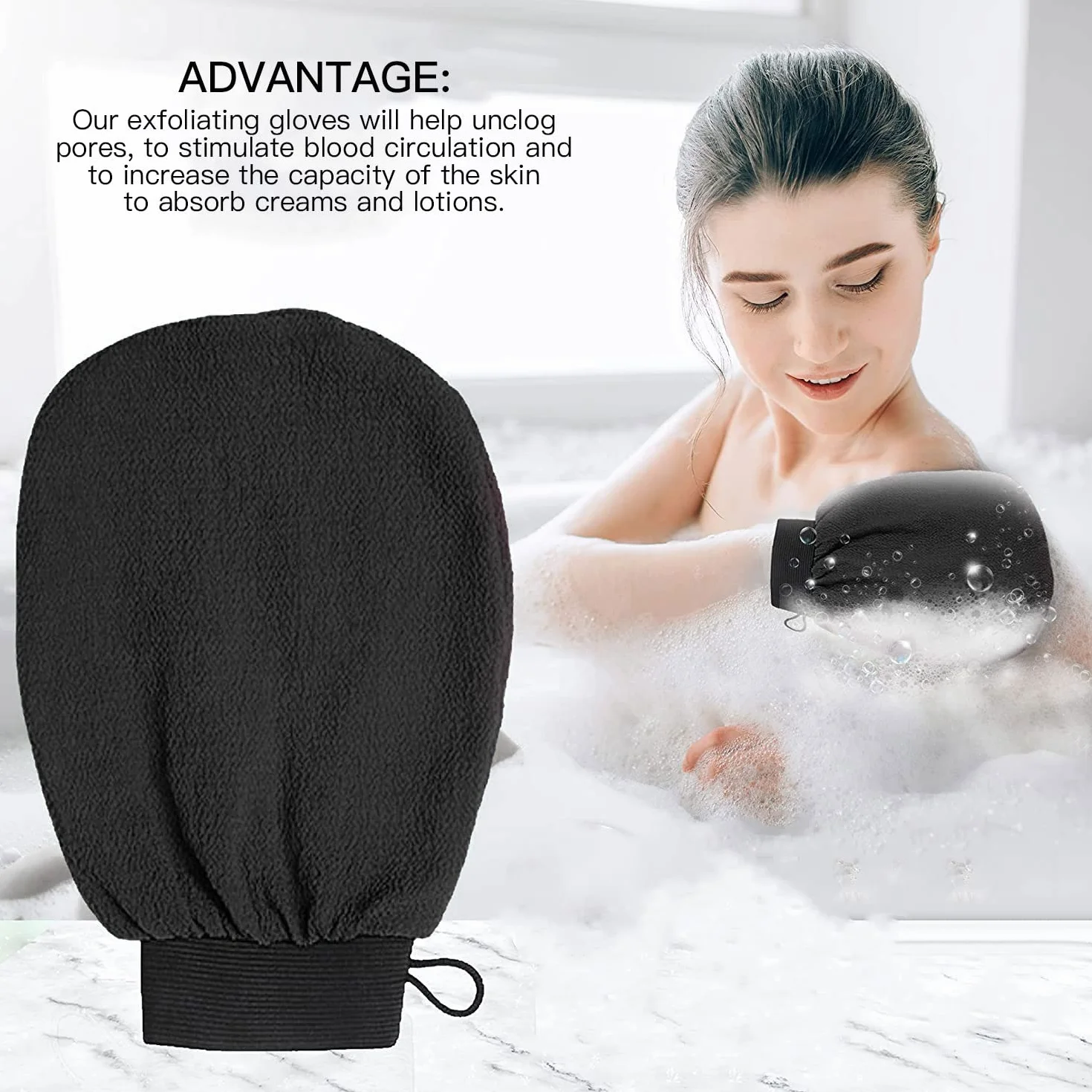 Gant Exfoliant 2 Pièces Gant de Crin Kessa Gommage Corps Visage