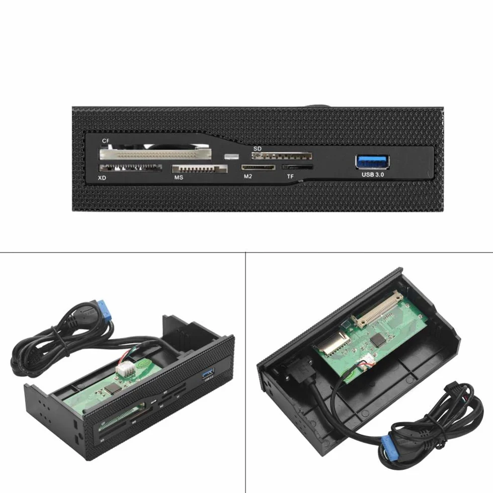 Lecteur de Carte Interne USB 3.0 6 emplacements pour PC Panneau Avant SD XD TF M2