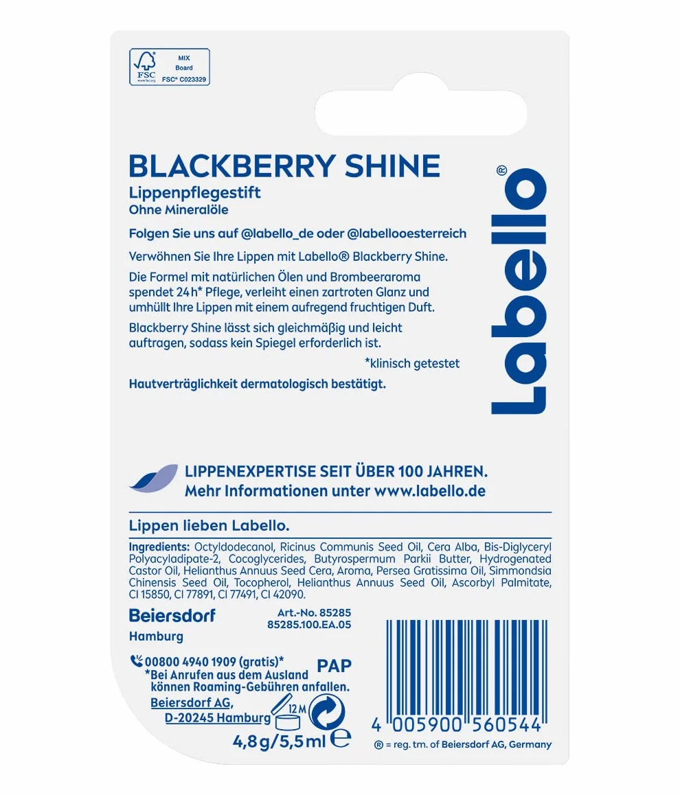 Labello Baume à lèvres Blackberry Shine 4,8 g