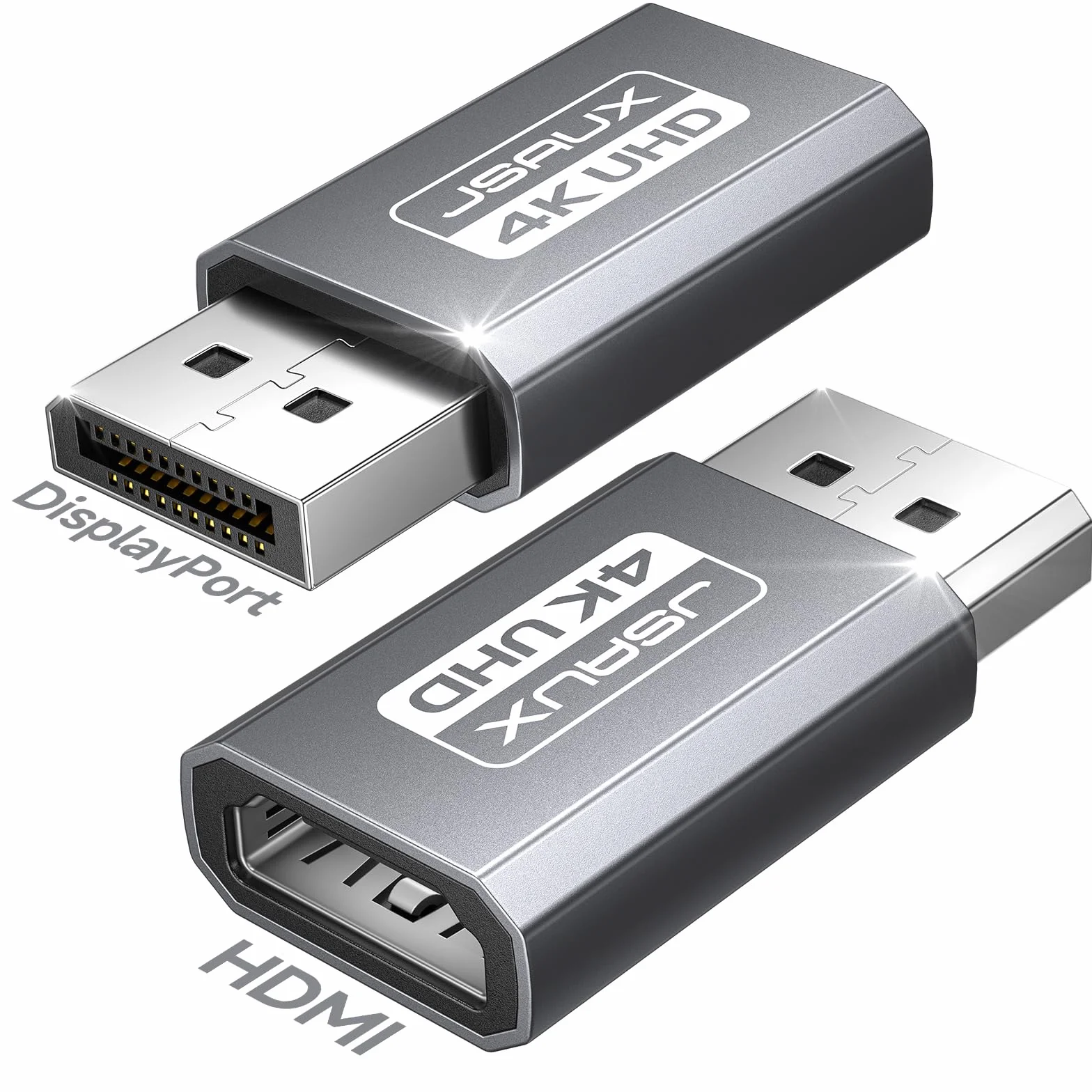 JSAUX Lot de 2 Adaptateurs DisplayPort vers HDMI 4K@30Hz, Convertisseur DP Mâle vers HDMI Femelle