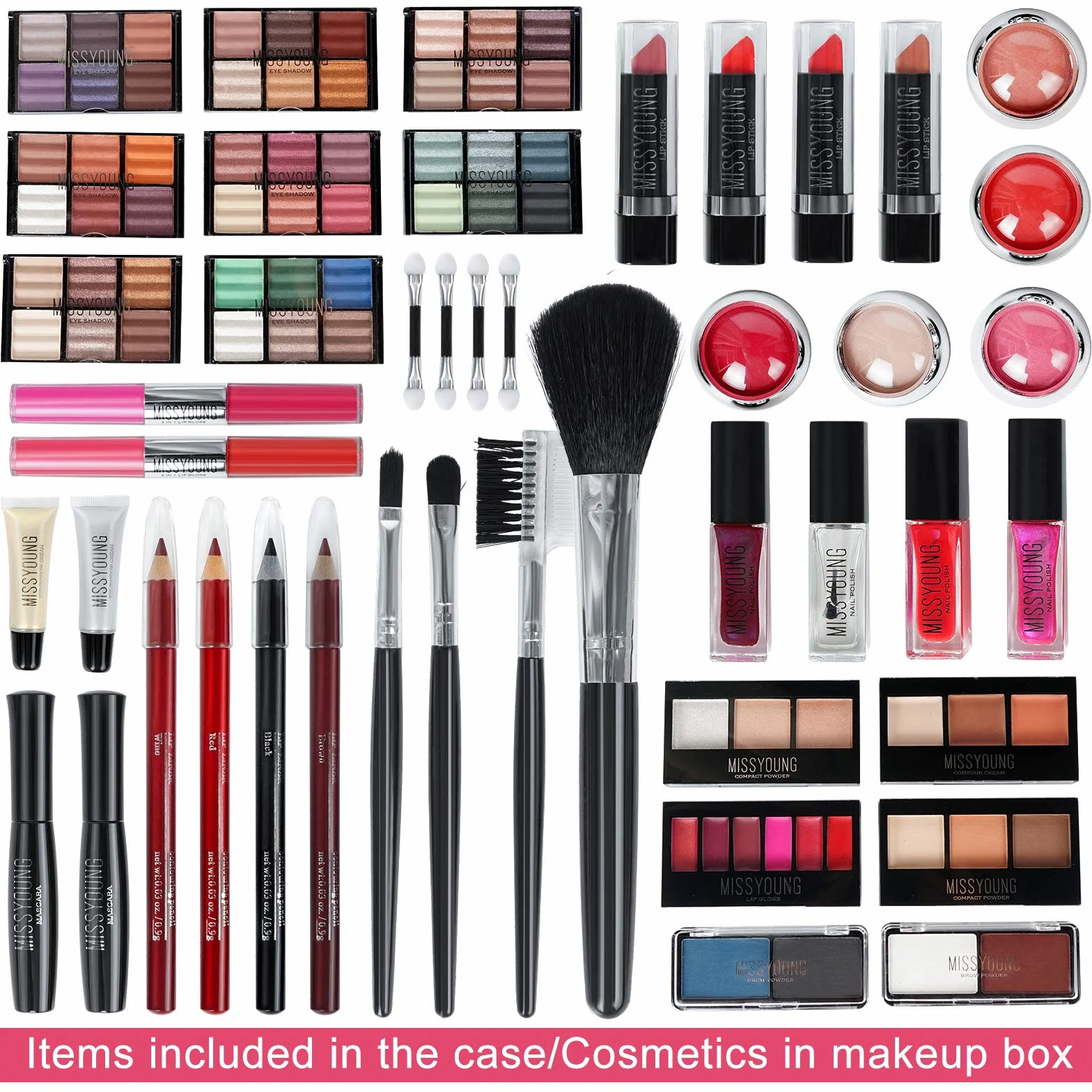 Set de Maquillage Coffret Cadeau Complète Ensemble de Beauté Cosmétique Kit avec Palette Fard à Paupières, Fard à Joues et Brillant à Lèvres