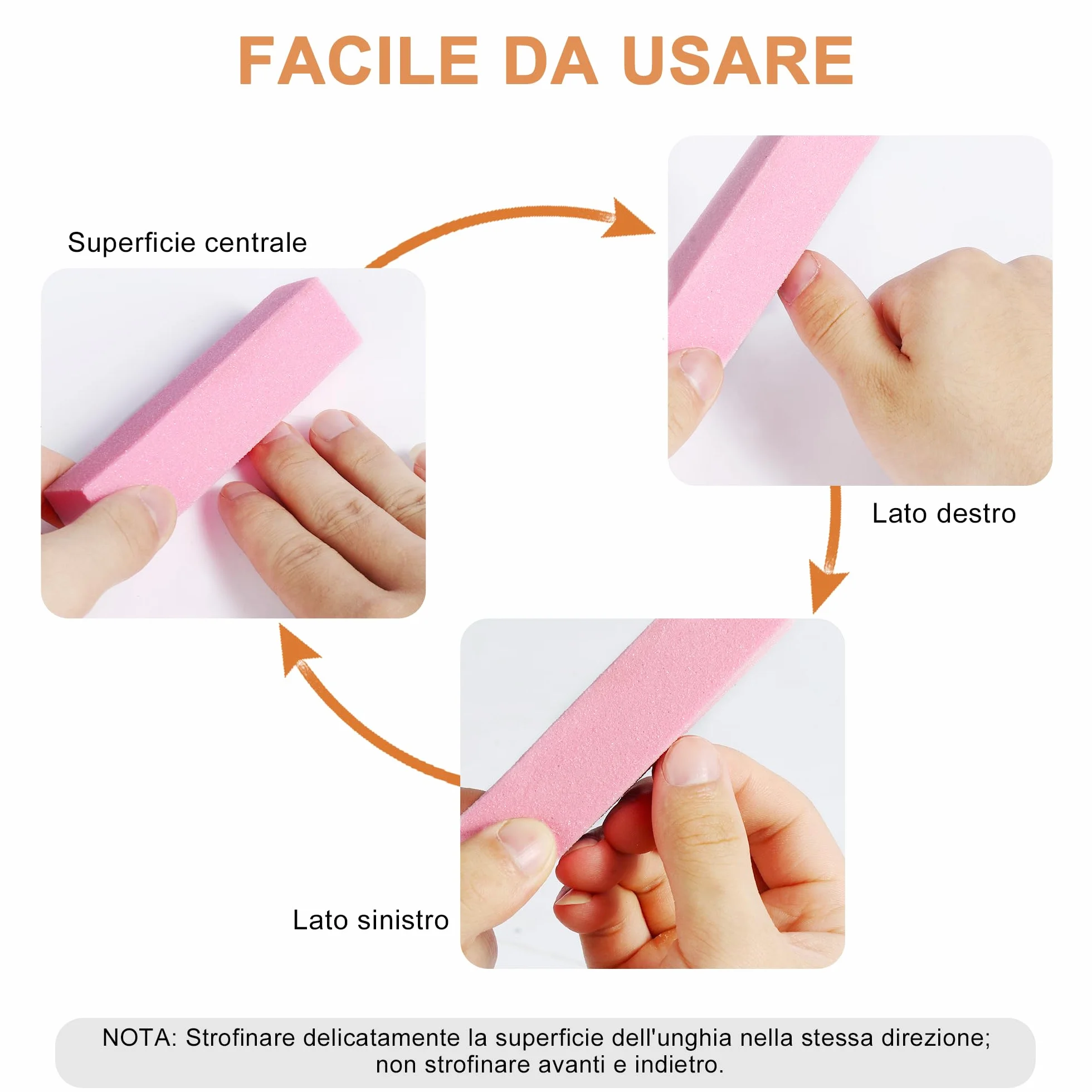 Elalove Lime à Ongles 4 Faces 10 Blocs Polissoirs Professionnels Réutilisable Manucure Pédicure
