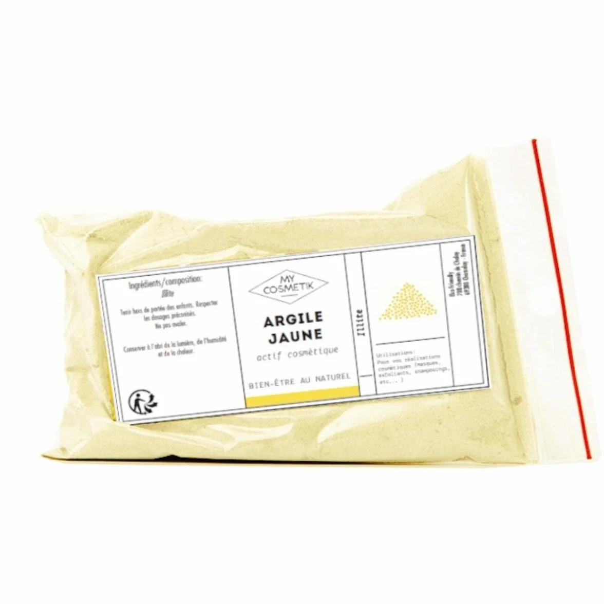 MyCosmetik Argile jaune 100% naturelle Cosmétique Ecocert COSMOS NATURAL 100 g