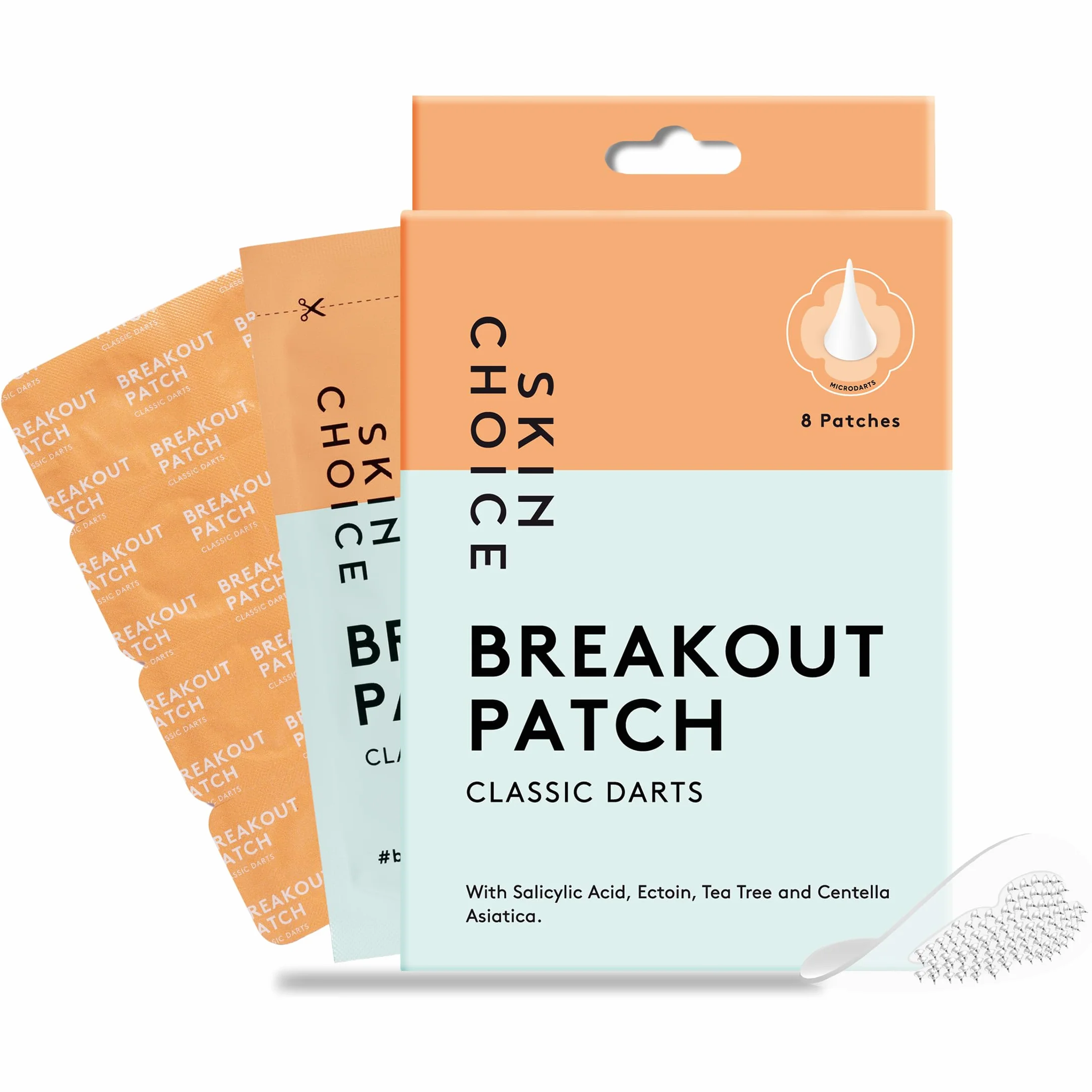 SKIN CHOICE Patch Bouton Micro Aiguille Hydrocolloïde Acide Salicylique CICA Arbre à Thé Traitement Ciblé Soin Coréen Végan 8pcs