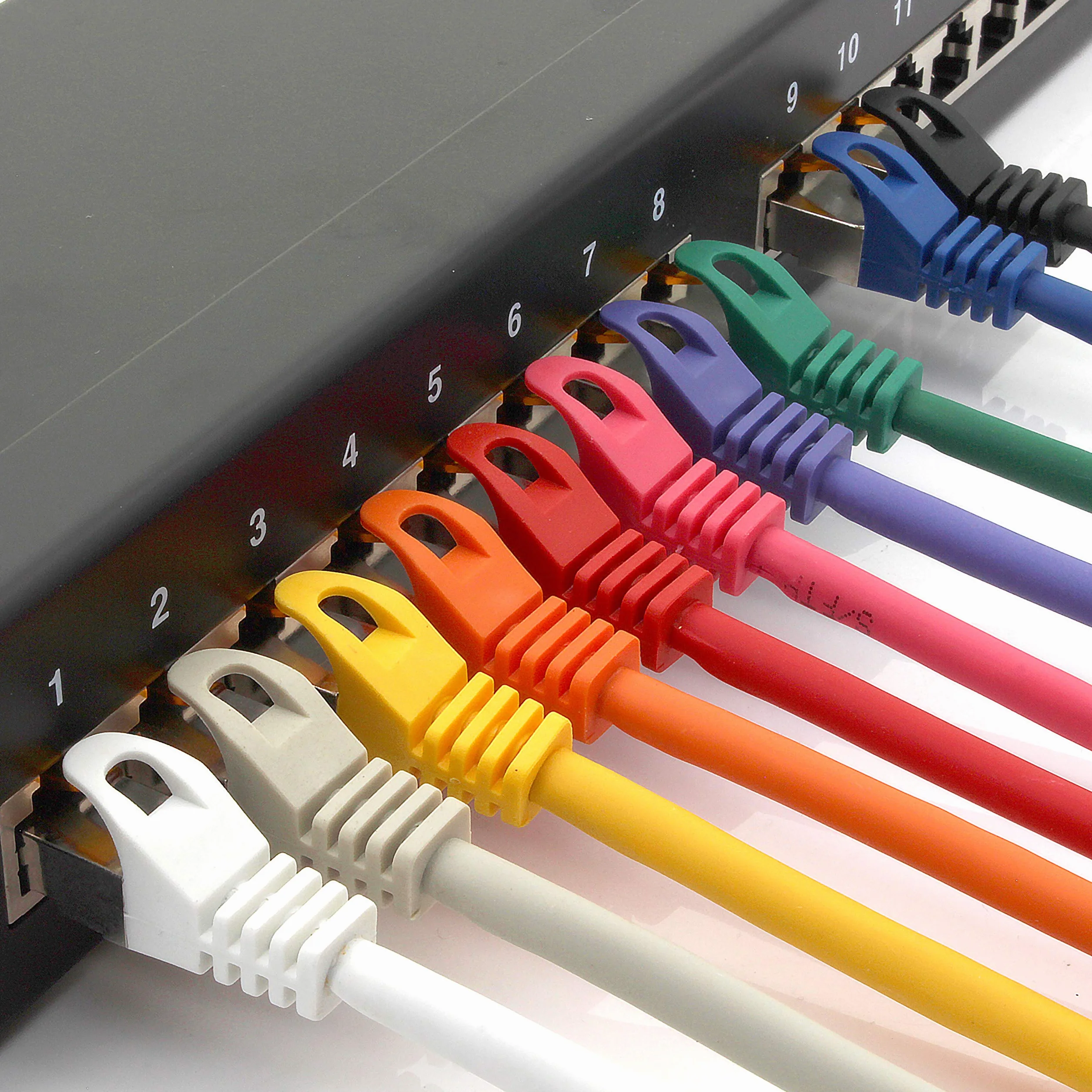 Câble Réseau Ethernet Cat7 SFTP 10 GB/s RJ45 0,25m 10 Couleurs