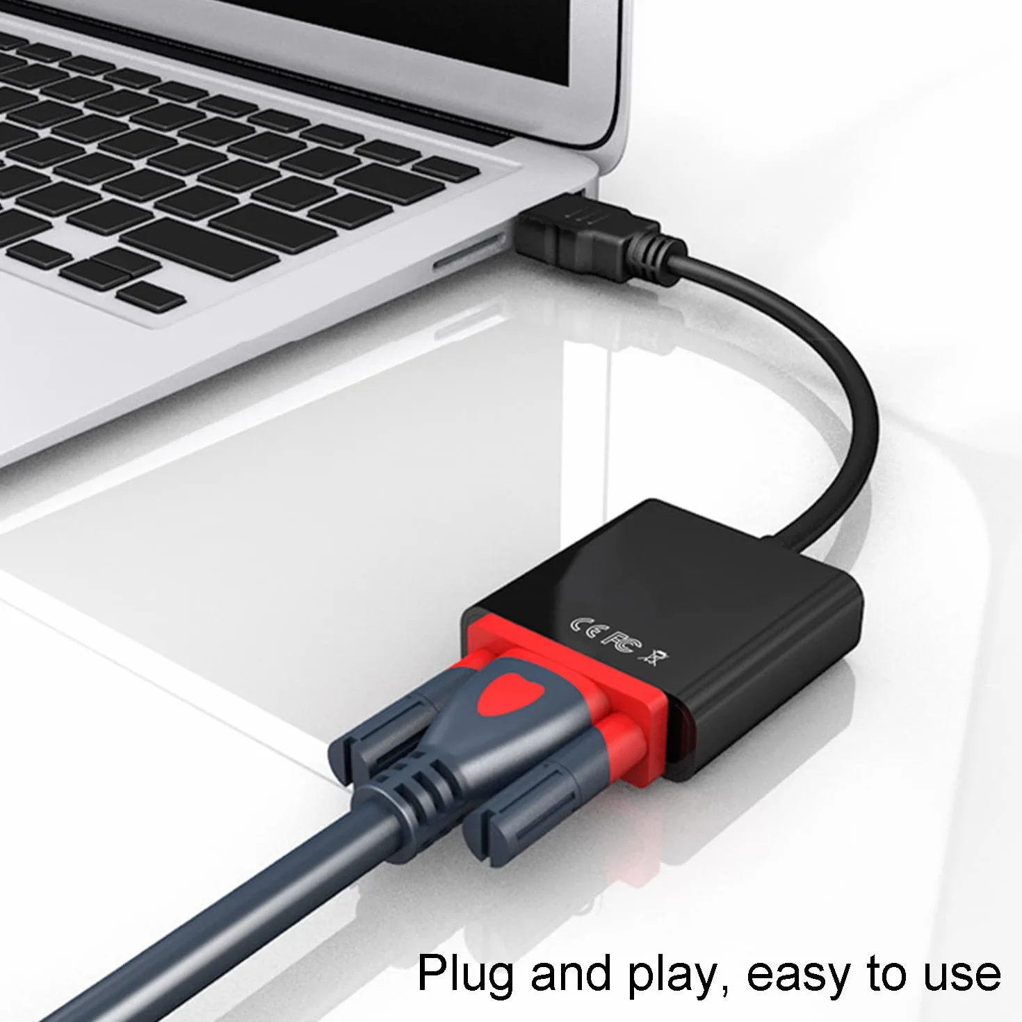 Adaptateur HDMI vers VGA mâle vers femelle pour PC, moniteur, projecteur, HDTV