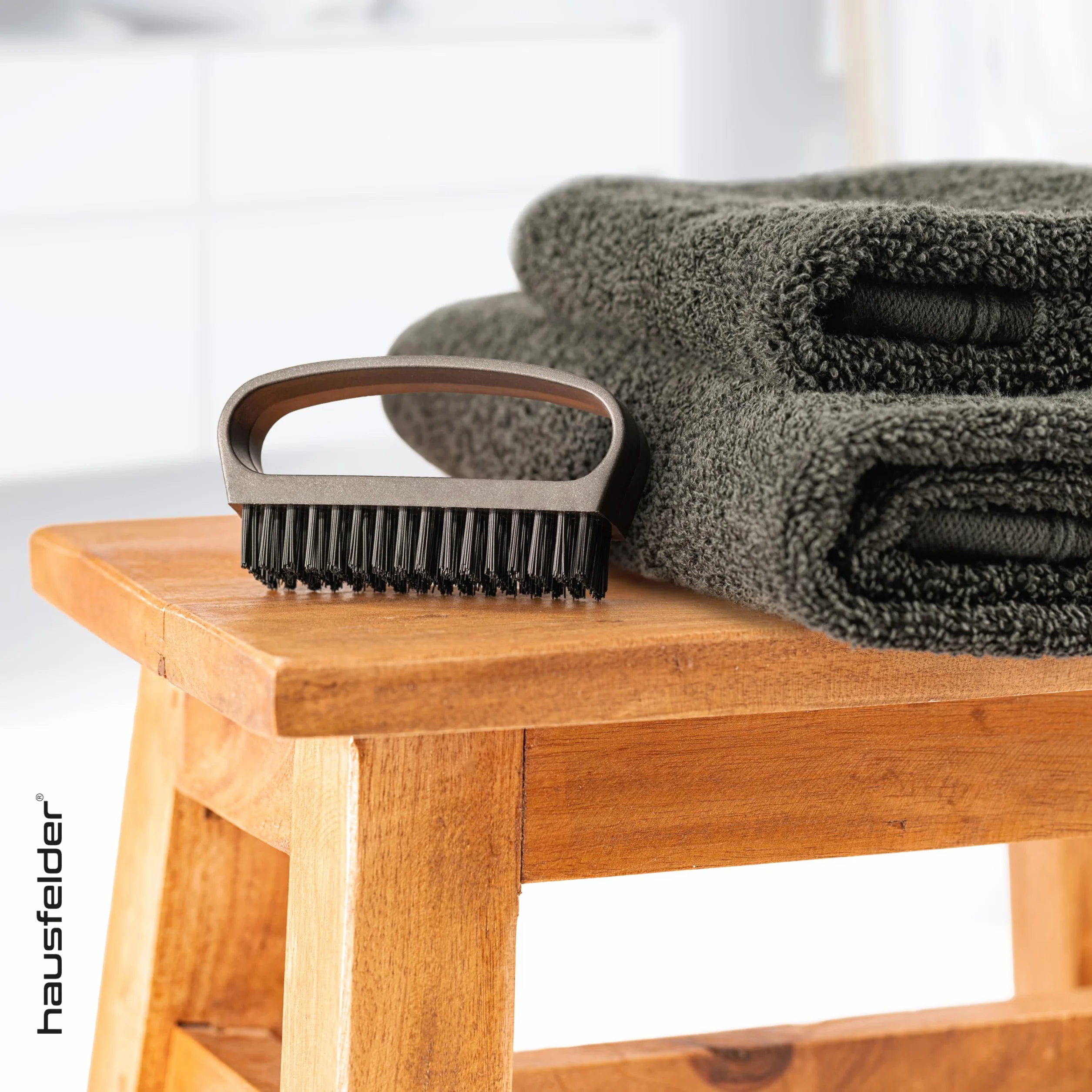 Hausfelder brosse à main lot de 4, poils dures, noir anthracite mat
