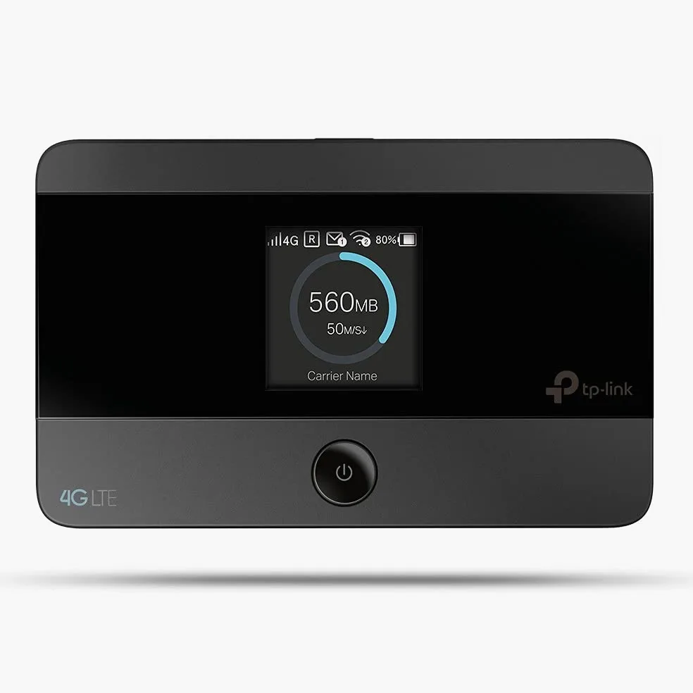 TP-Link Routeur Mobile 4G LTE-Advanced Bi-Bande: Débit 4G de 150 Mbps, Débit Wi-Fi de 300 Mbps en 2.4 GHz et 5 GHz, Batterie Rechargeable Longue Durée 2550 mAh, Antenne Interne, 1 Port Micro USB, 1 Emplacement Carte SIM (M7350)