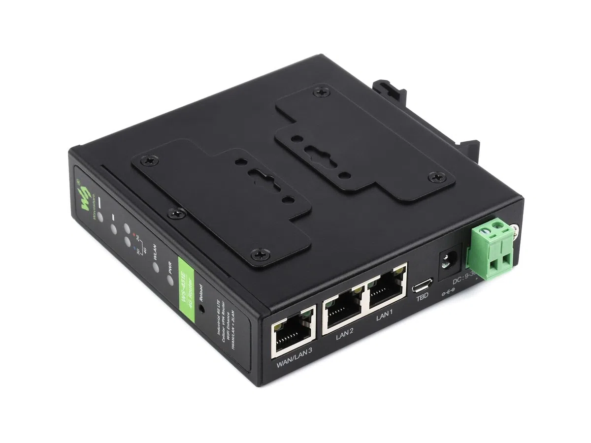Waveshare Industrial 4G LTE Router, Support Multiple VPN Protocols, 3-Ch Ethernet Ports, WiFi High-Speed Internet Access, Dual Qualcomm Chips, Supports Multiple Mode & Frequency Bands, for Europe