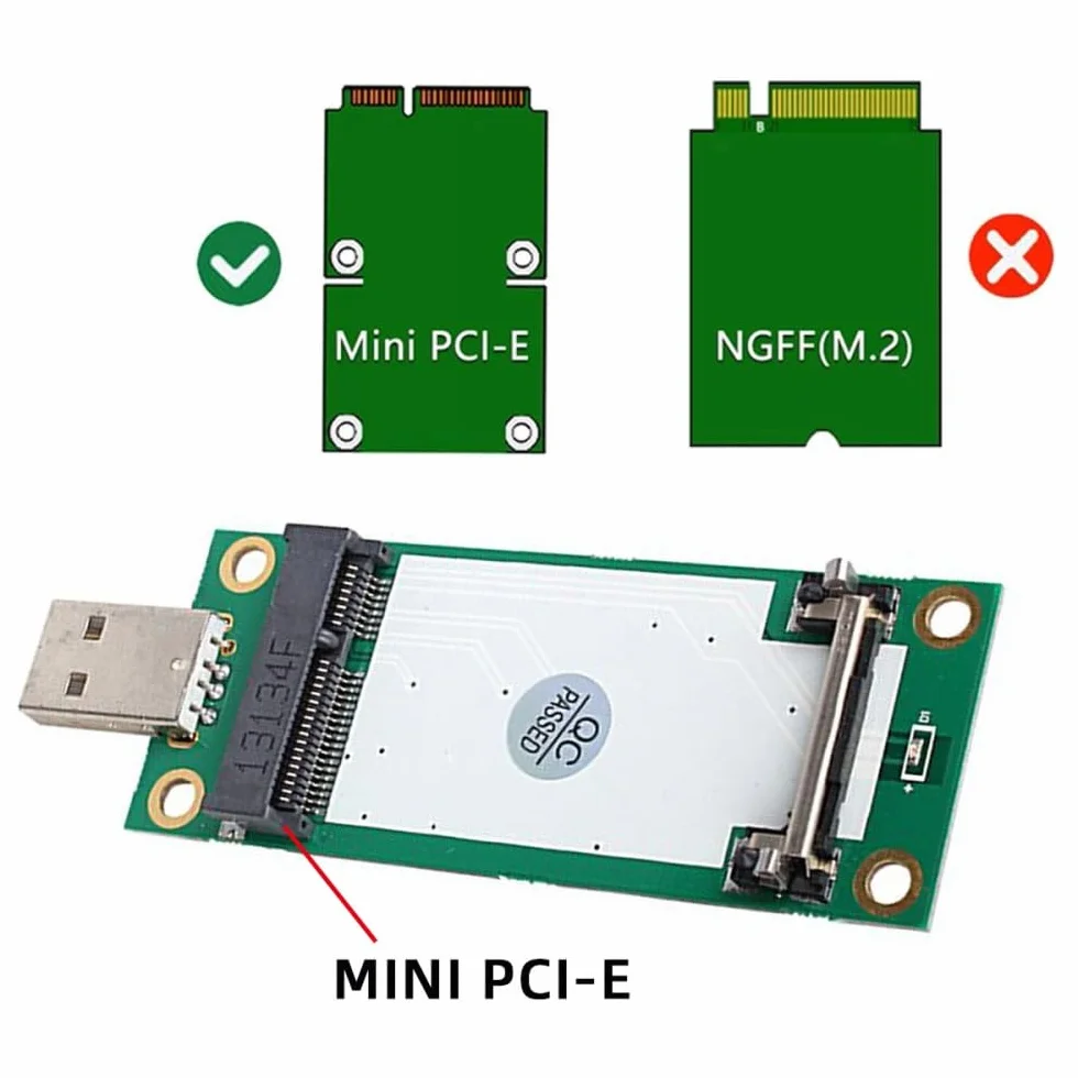 CY Adaptateur Mini PCI-E sans fil WWAN vers USB Carte avec emplacement pour carte SIM Module Outils de test pour 3G/4G/5G LTE