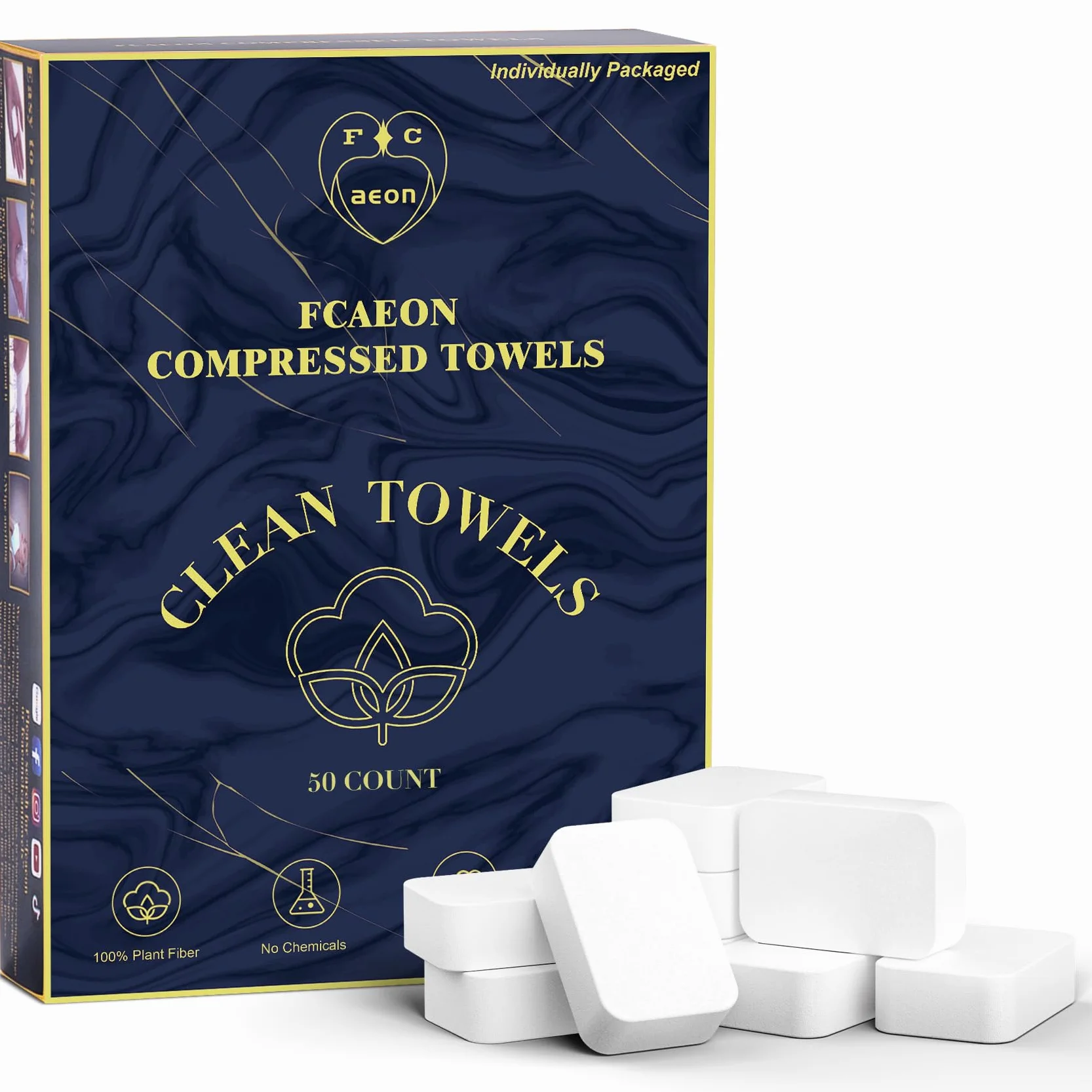 Comprimé Serviette Tablette 30x23cm 500 Lingettes nettoyantes extensibles jetables Violet