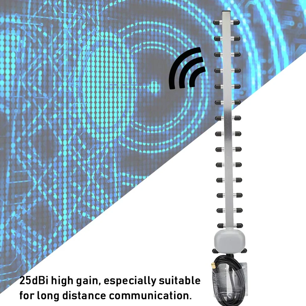 Luqeeg Antenne Directionnelle Yagi 4G 16 Unité 25dBi Routeur sans Fil à Gain élevé Carte Réseau Antenne Directionnelle Yagi