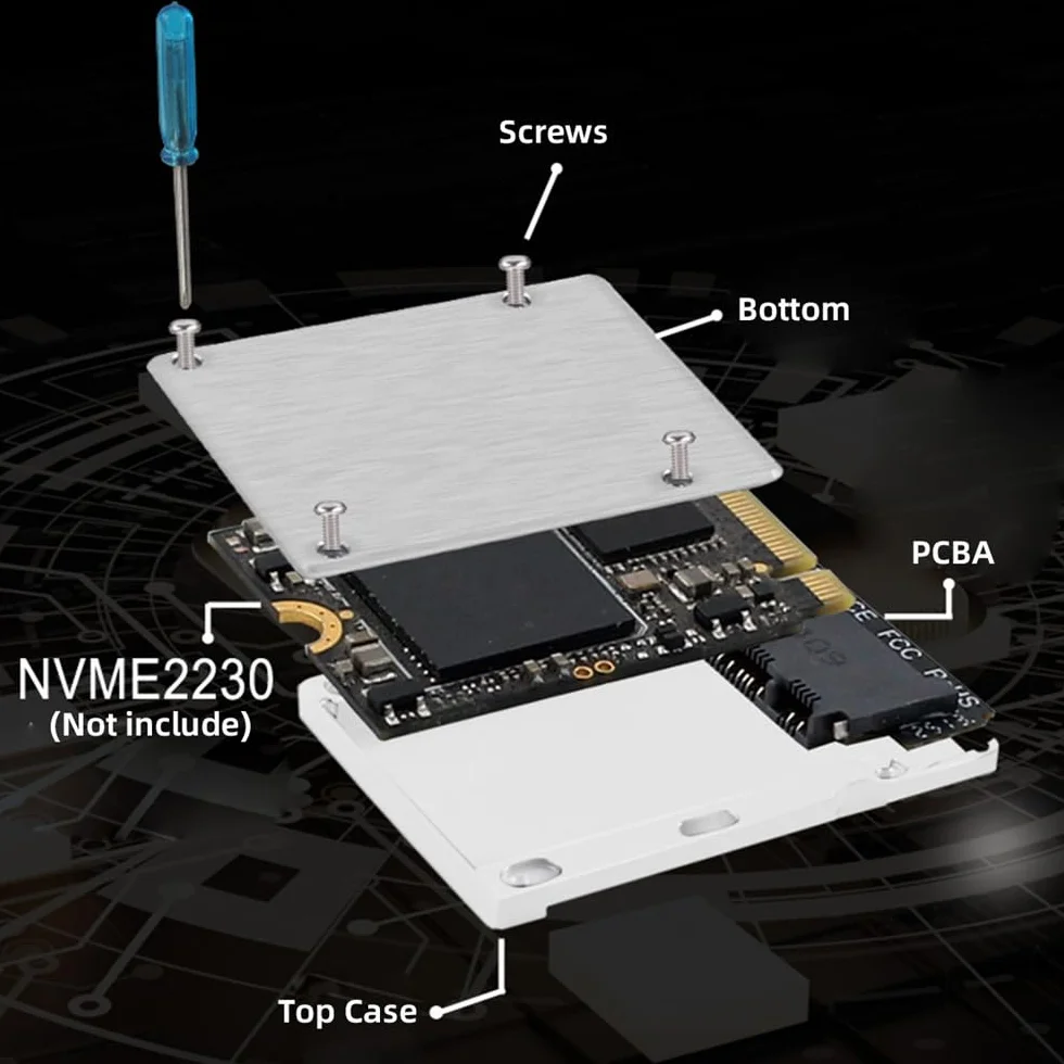 Lecteur de Carte Mémoire CFexpress Type-B vers NVME 2230, Boîtier CFE CFB NGFF, Adaptateur M-Key Alliage pour Appareil Photo