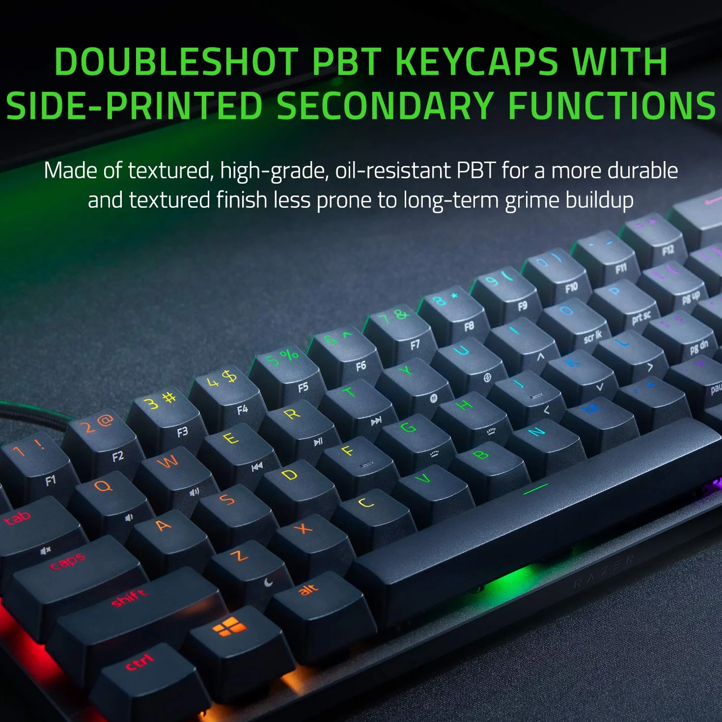 Razer Huntsman Mini 60% Teclado Para Juegos: Los interruptores de Teclado más rápidos Nunca, interruptores ópticos Clicky - Iluminación RGB Chroma - Teclas PBT - Memoria integrada - Negro clásico