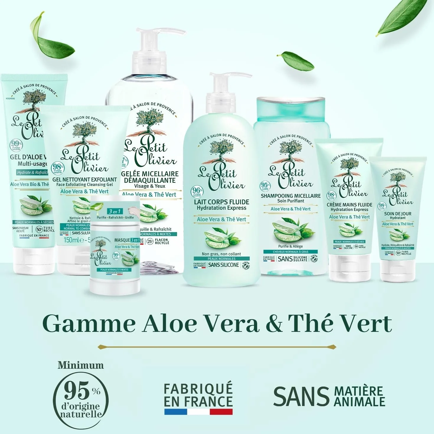 LE PETIT OLIVIER Shampooing Micellaire Soin Purifiant Aloe Vera Thé Vert 250 ml