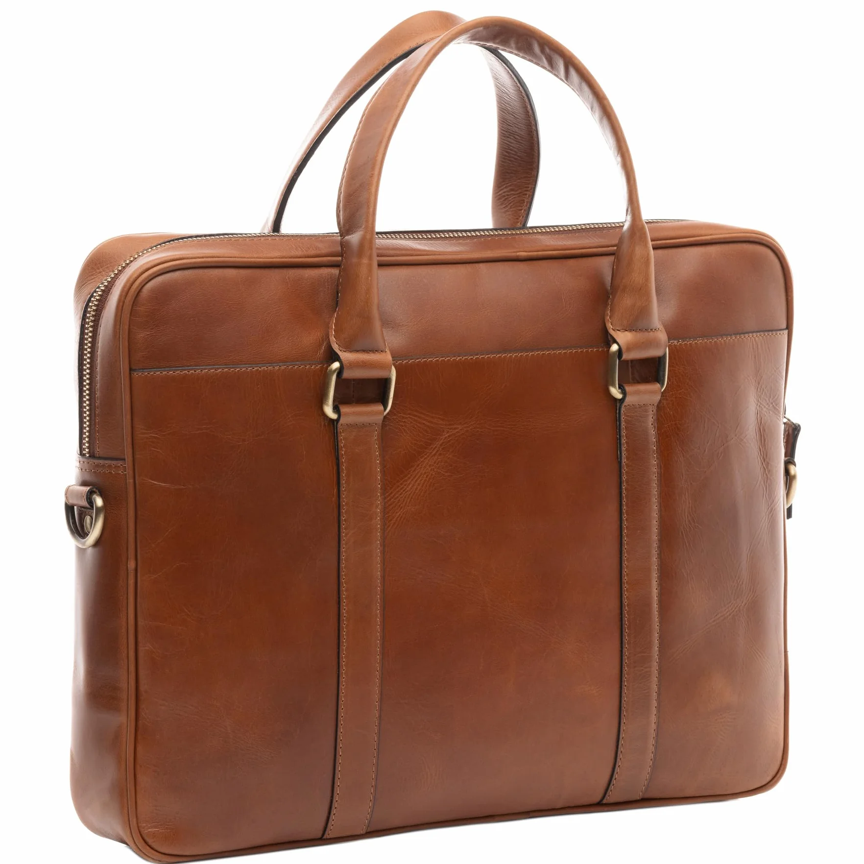 SID & VAIN Sac Ordinateur Portable Cuir véritable 15 Pouces Brady Mallette Professionnelle bandoulière Grand pour Hommes et Femmes Serviette de Travail élégant Marron