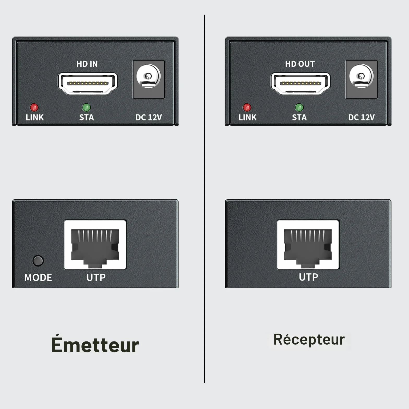 DT237P HDMI Extender sur IP 120m RJ45 Cat5e/6/7 Full HD 1080P@60Hz POE