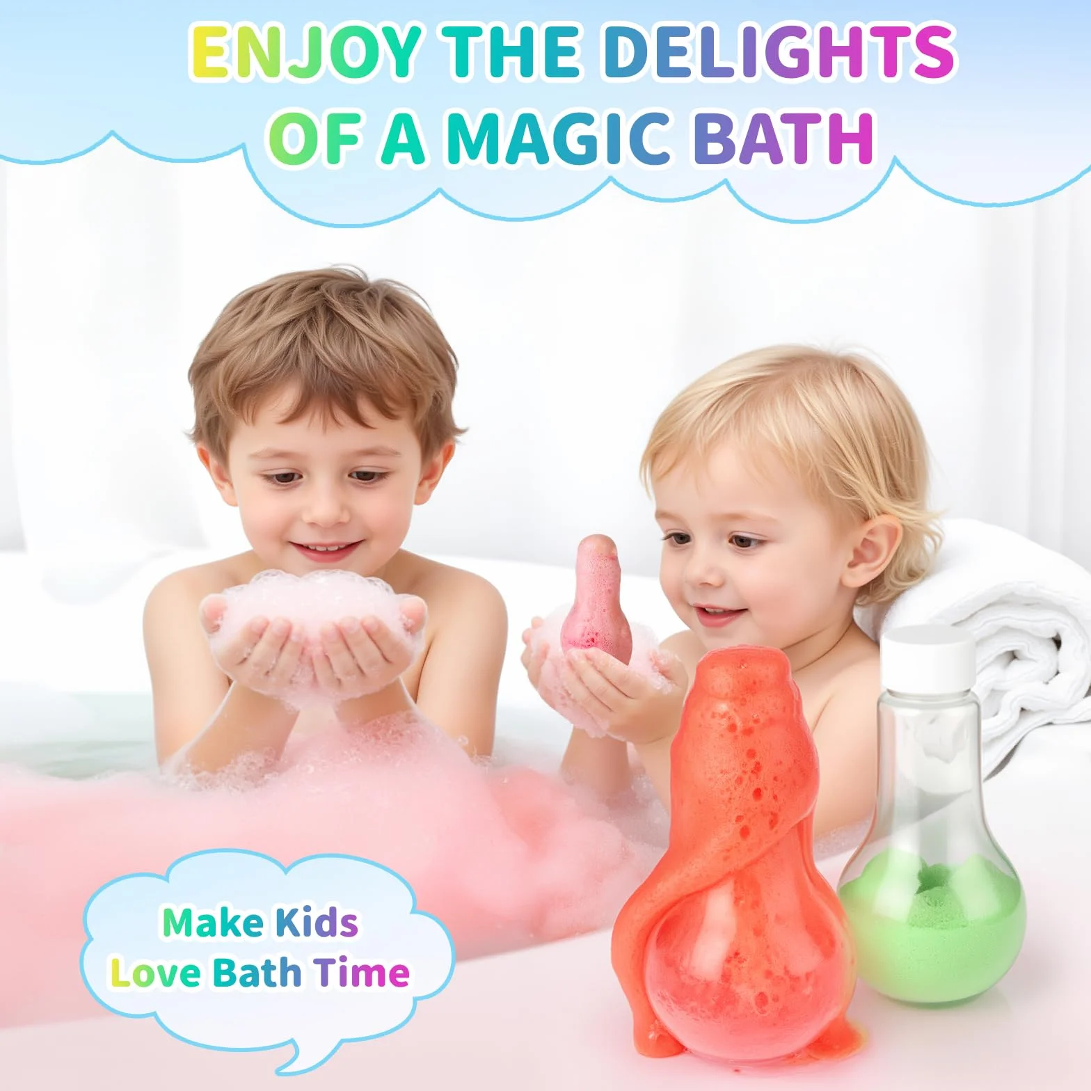 Bombes de Bain Enfants Kit Magic Potion Bottle Moussantes Naturelles Biologiques Cadeau Anniversaire Noël Filles Garçons