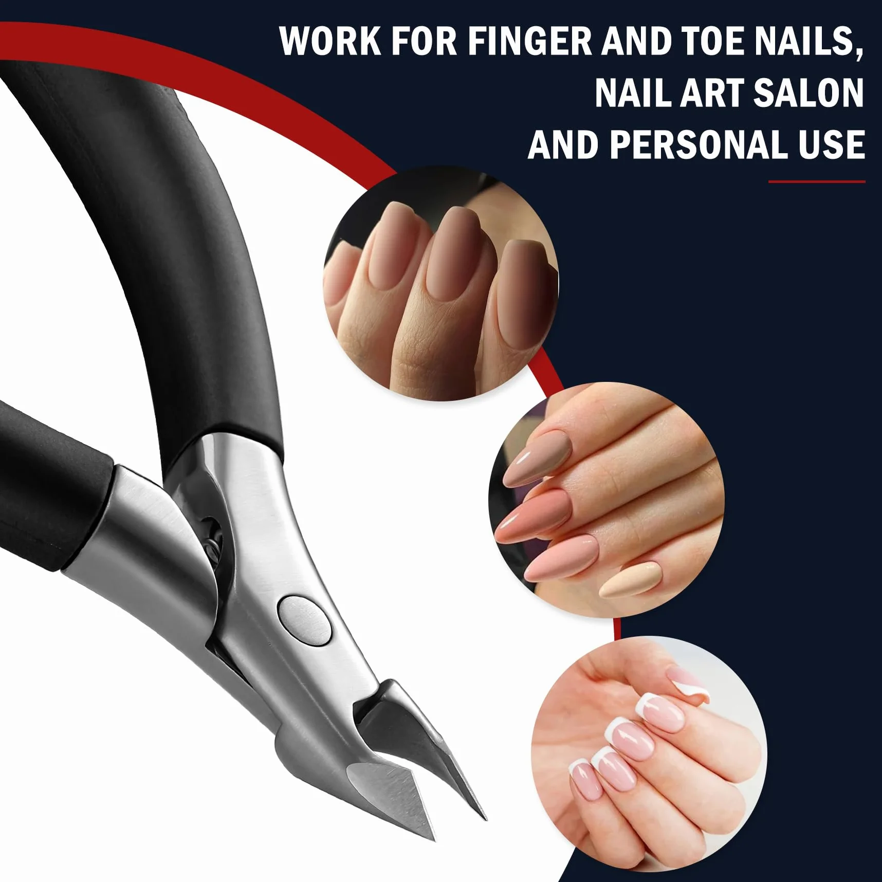 FVION Coupe Cuticule Acier Inoxydable Lames Précision Ciseaux Cuticules Professionnelle Outils Manucure Pédicure Cuticle Nipper Noir